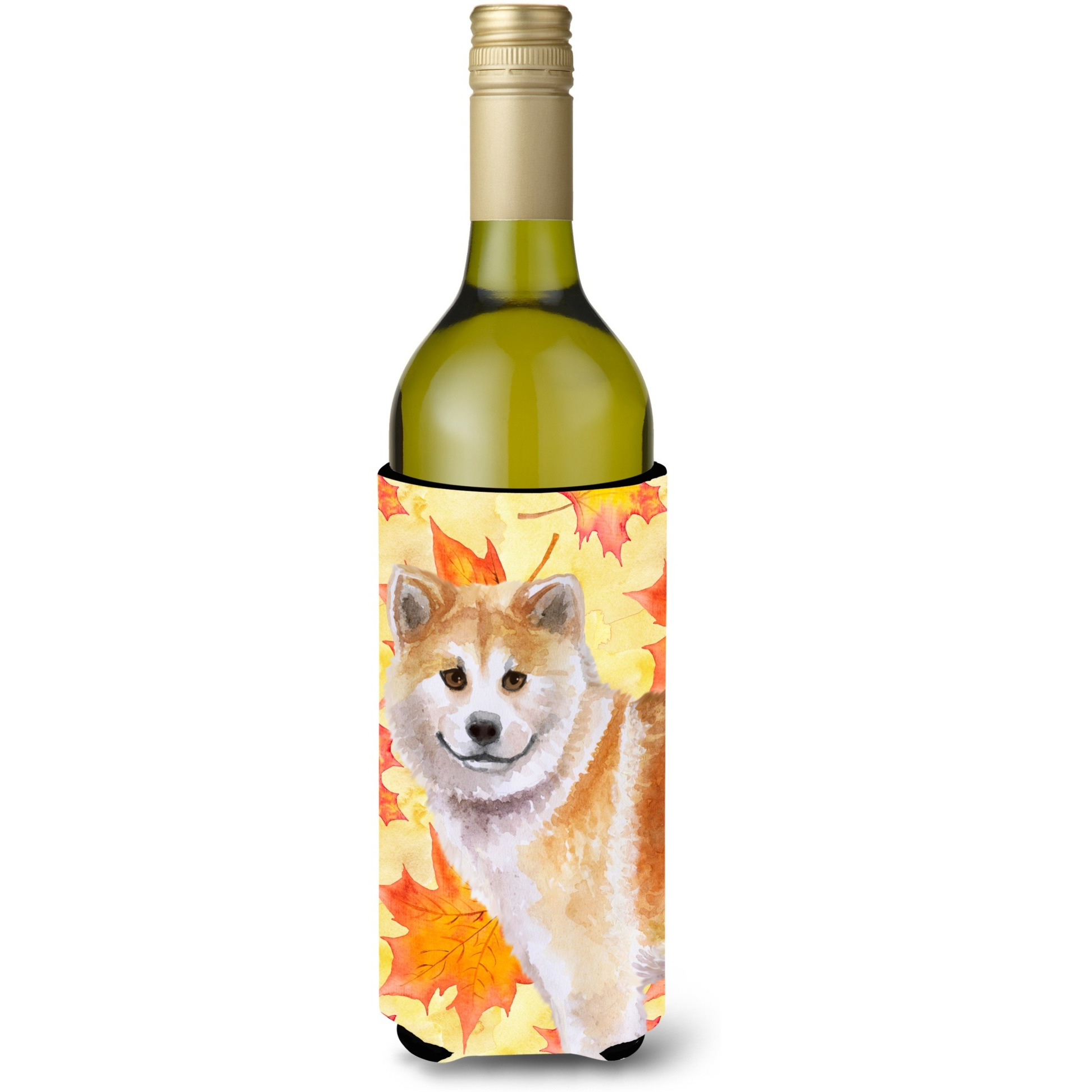 &quotCaroline's Treasures Shiba Inu Fall Decorative Bottle Hugger, 750ml, Multicolor"