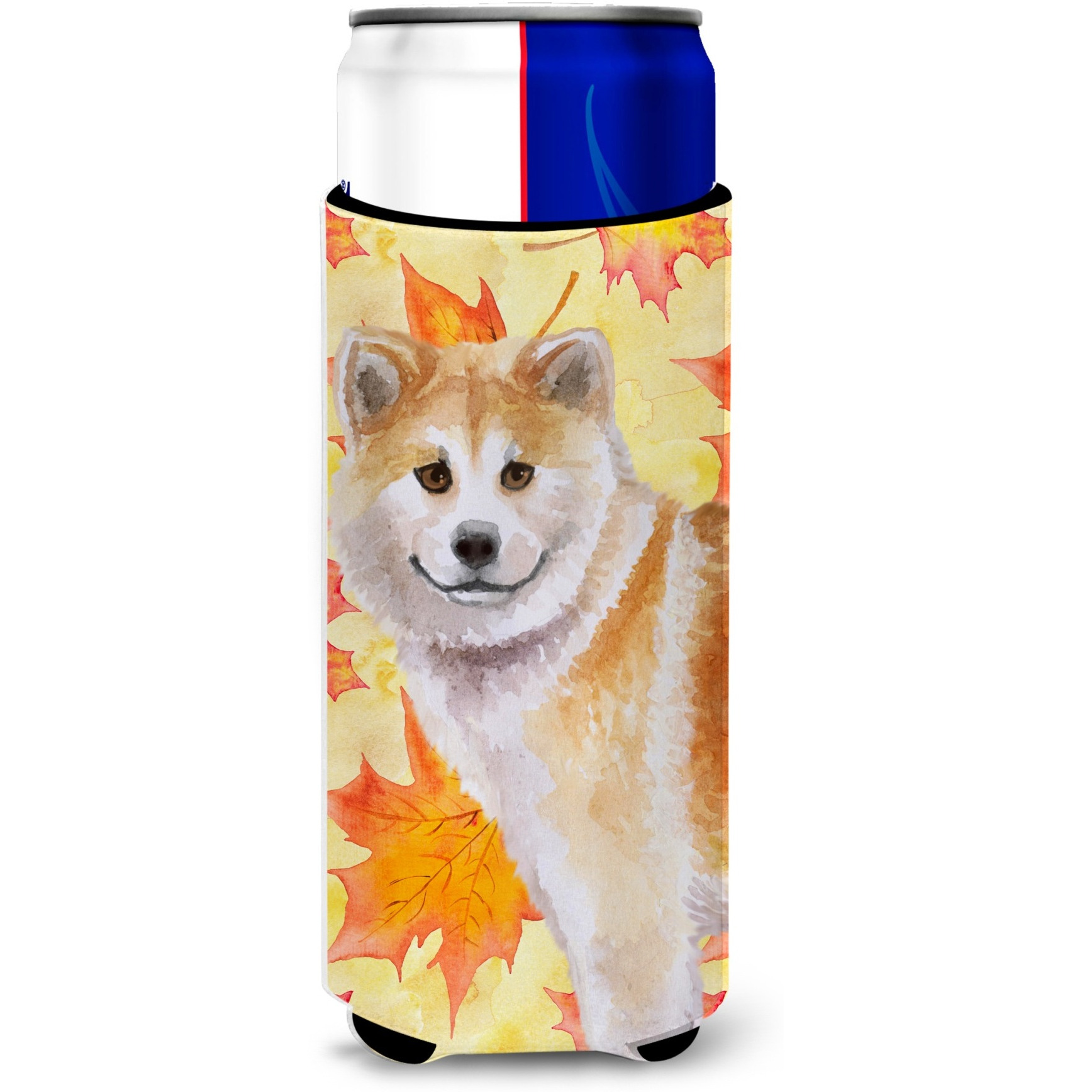 &quotCaroline's Treasures Shiba Inu Fall Decorative Can Hugger, Slim, Multicolor"