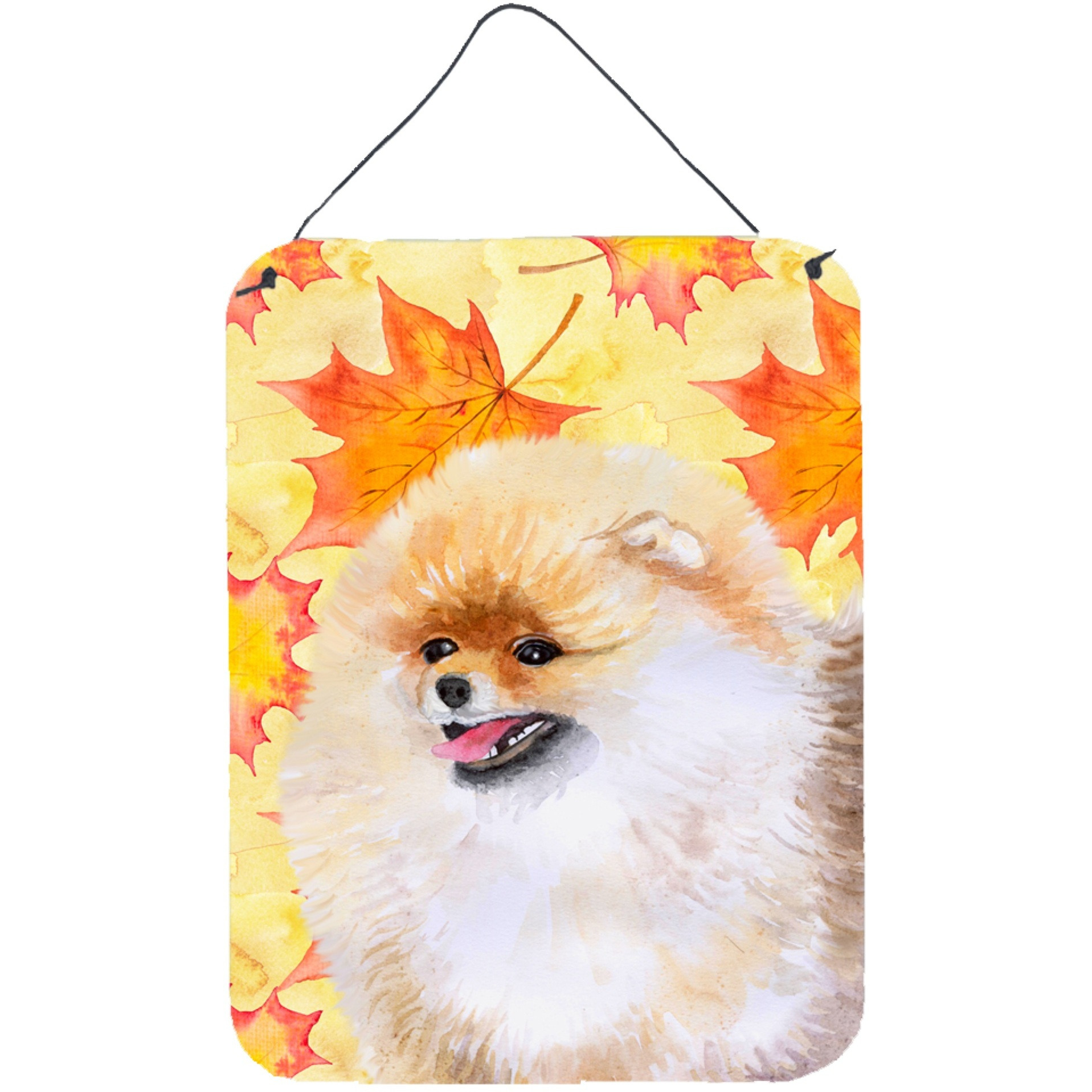 &quotCaroline's Treasures Pomeranian Fall Metal Print, 16"" x 12"", Multicolor"