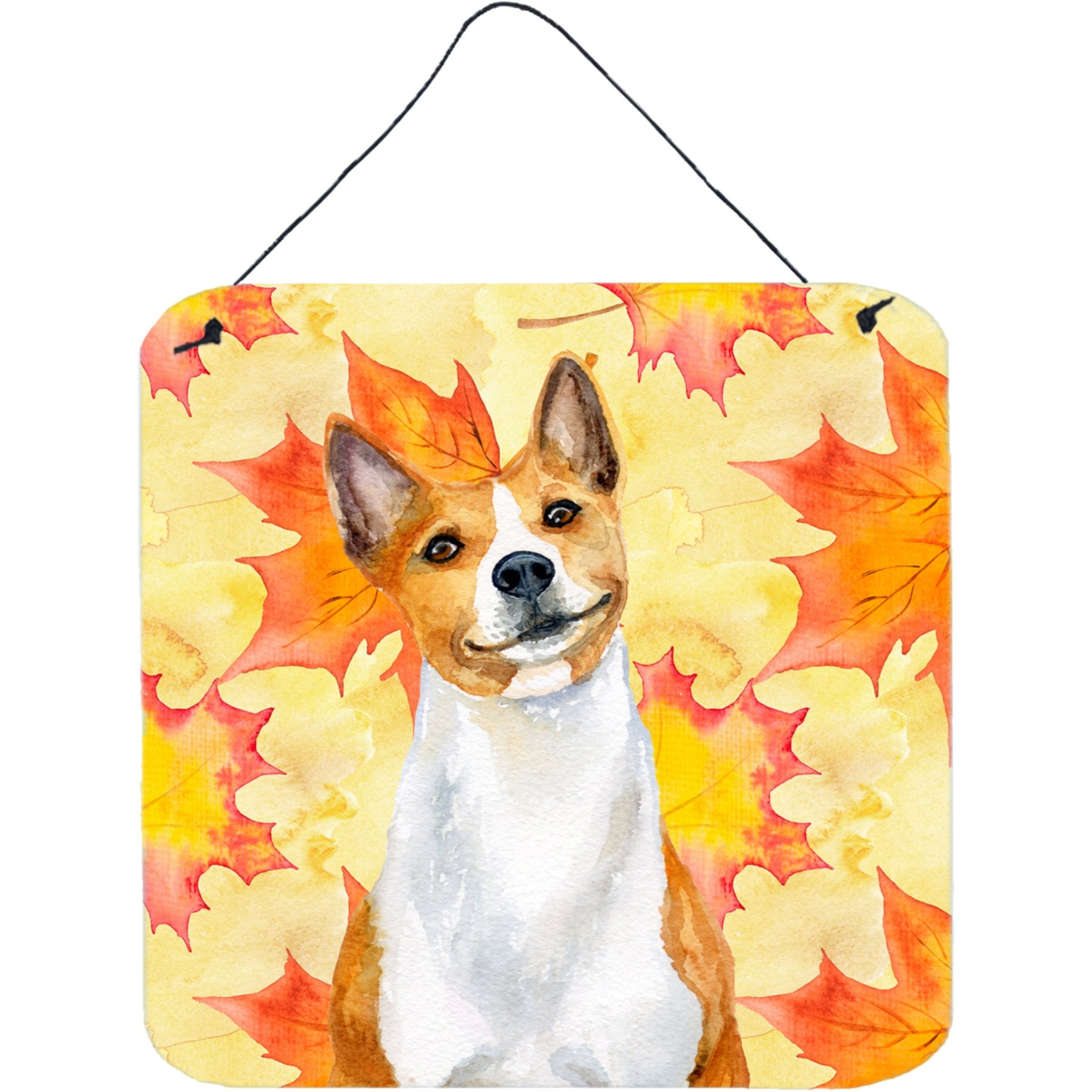 &quotCaroline's Treasures Basenji Metal Print, 6h x 6w, Fall Leaves"