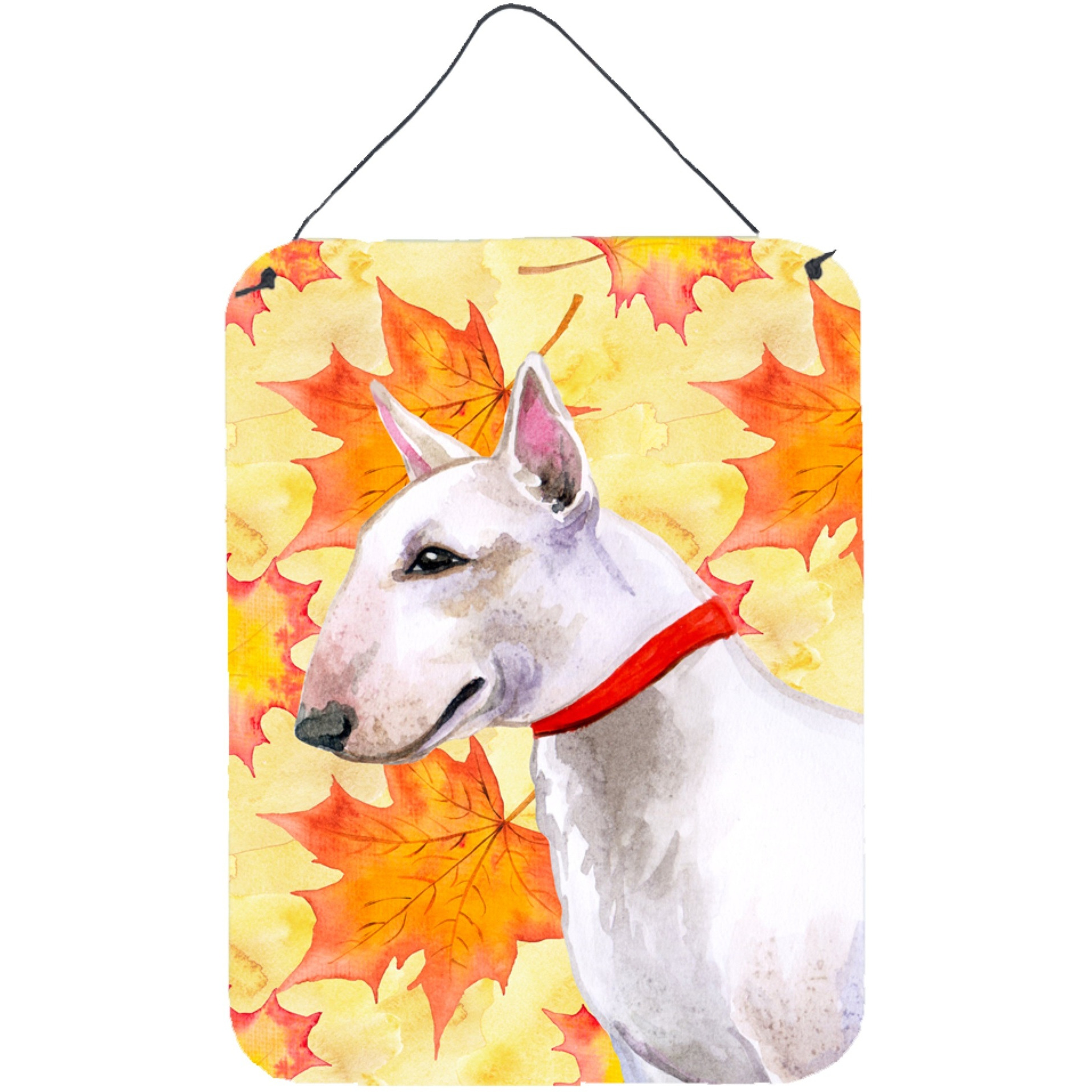 &quotCaroline's Treasures Bull Terrier Fall Metal Print, 16"" x 12"", Multicolor"