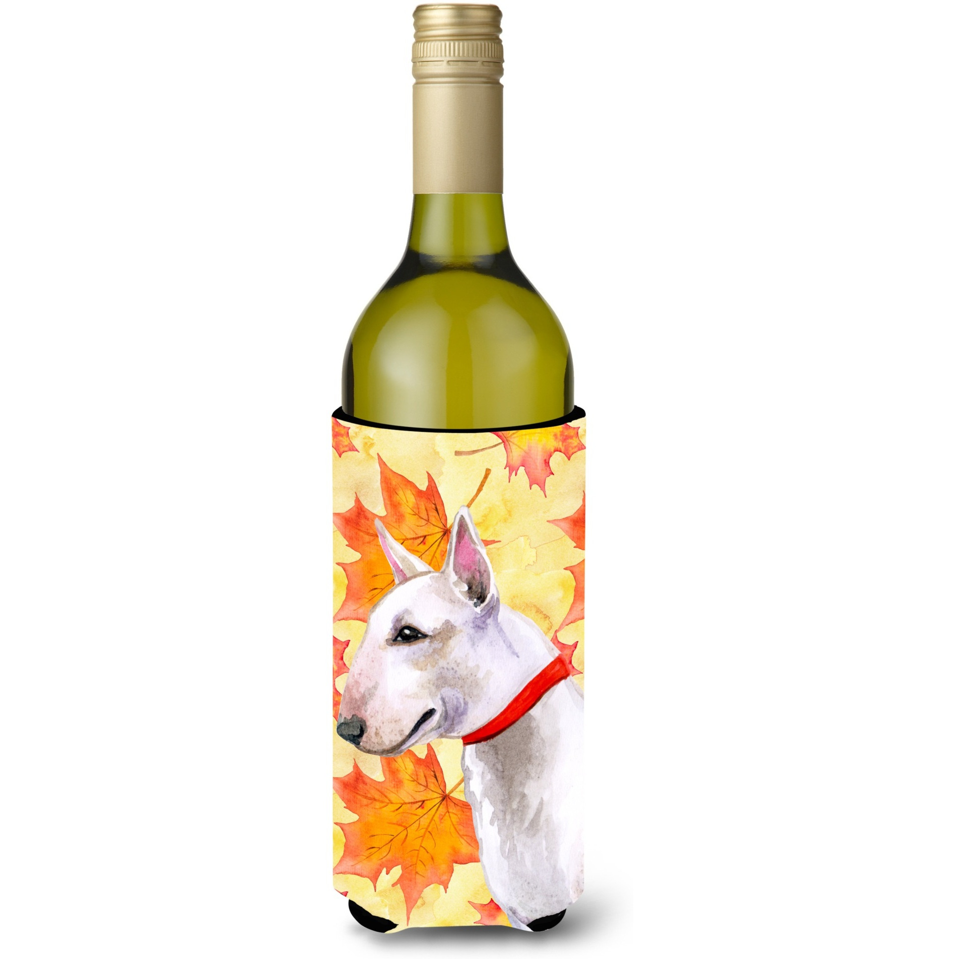 &quotCaroline's Treasures Bull Terrier Fall Decorative Bottle Hugger, 750ml, Multicolor"