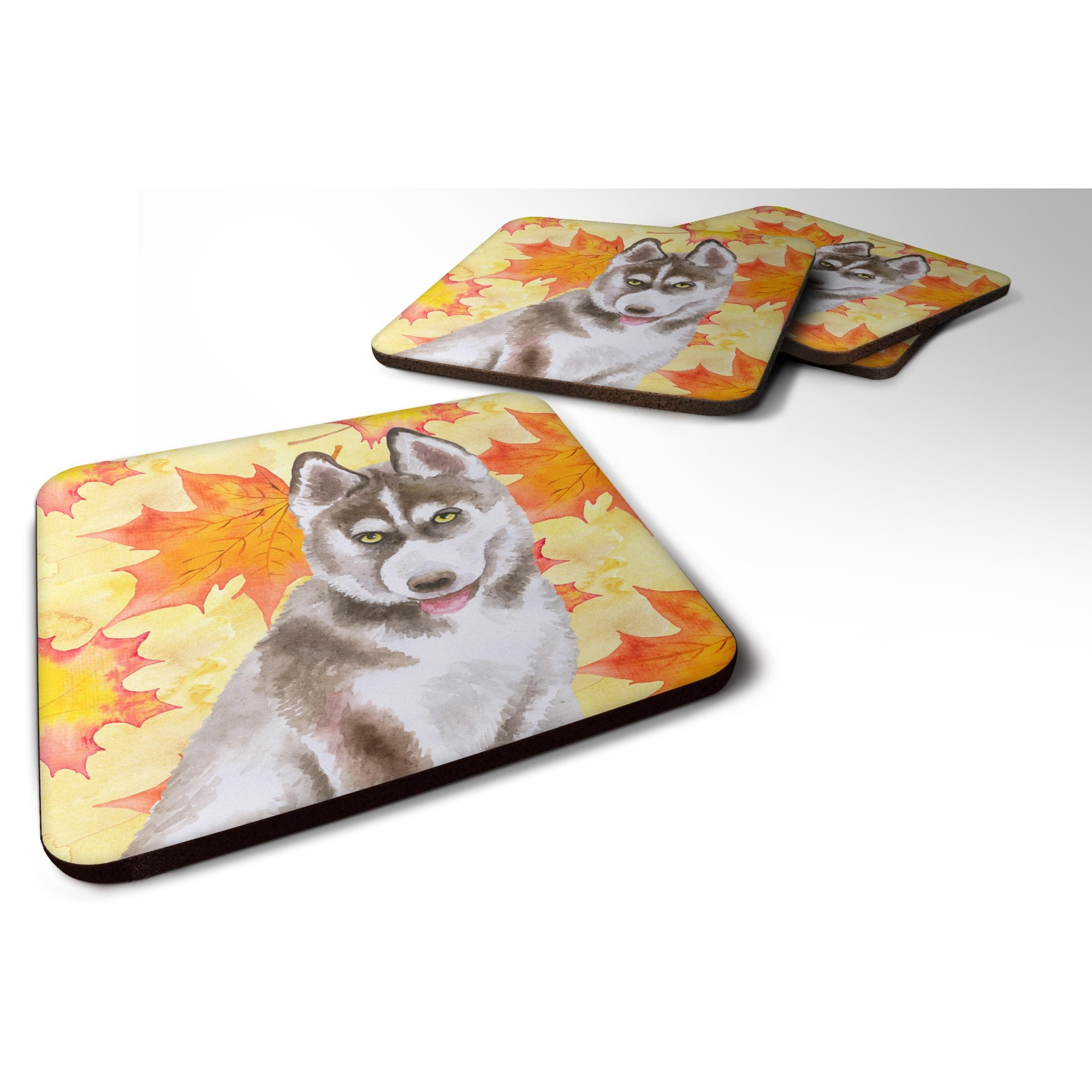 &quotCaroline's Treasures Siberian Husky Grey Fall Decorative coasters, Multicolor"