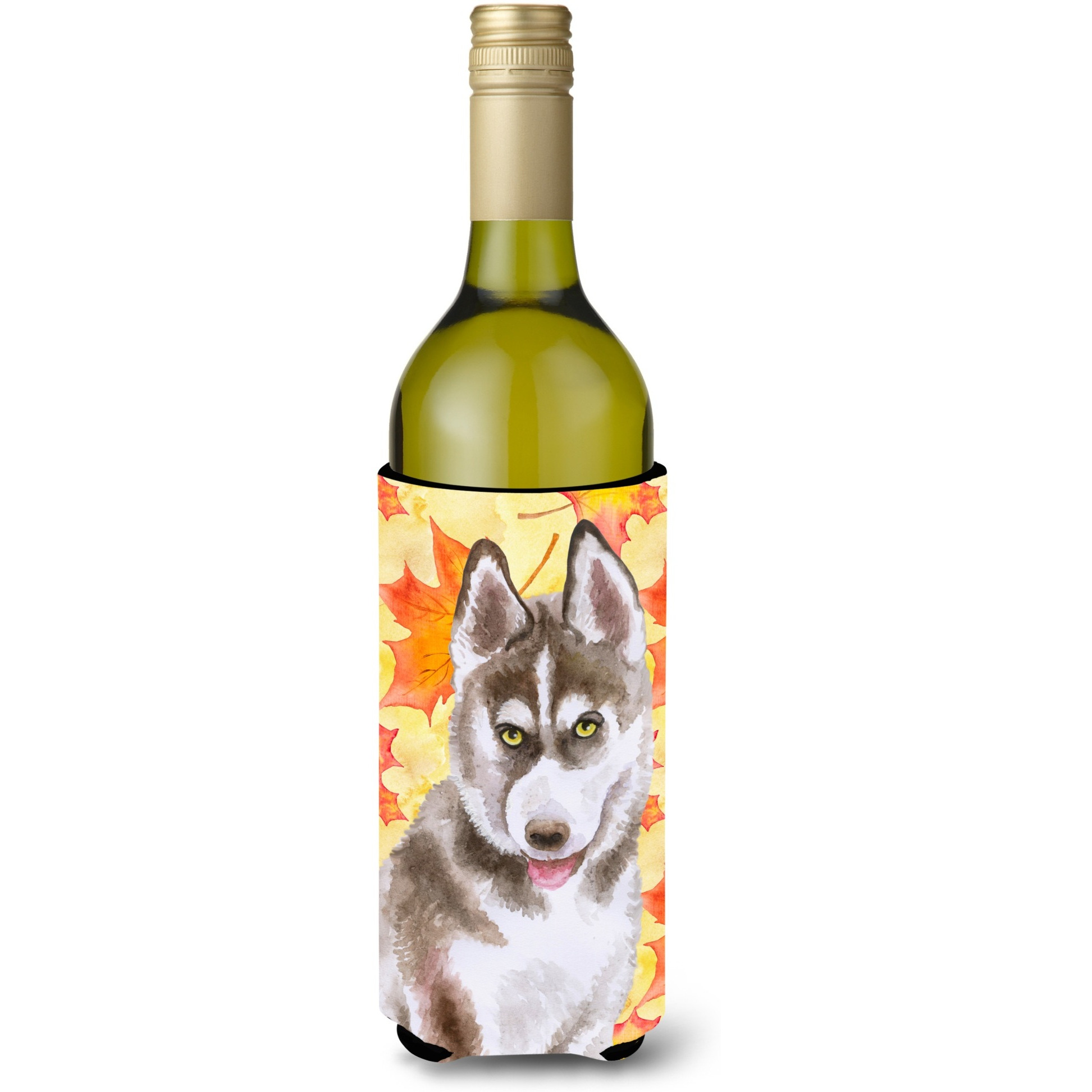 &quotCaroline's Treasures Siberian Husky Grey Fall Decorative Bottle Hugger, 750ml, Multicolor"