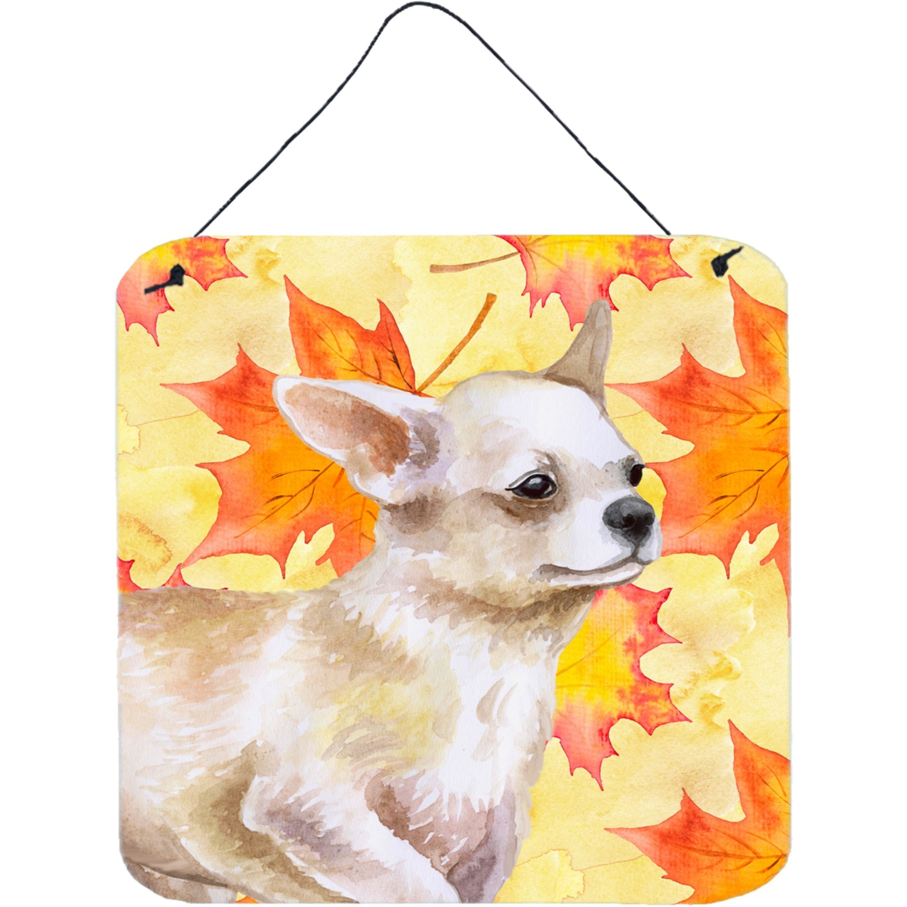 &quotCaroline's Treasures Chihuahua Leg Metal Print, 6h x 6w, Fall Leaves"