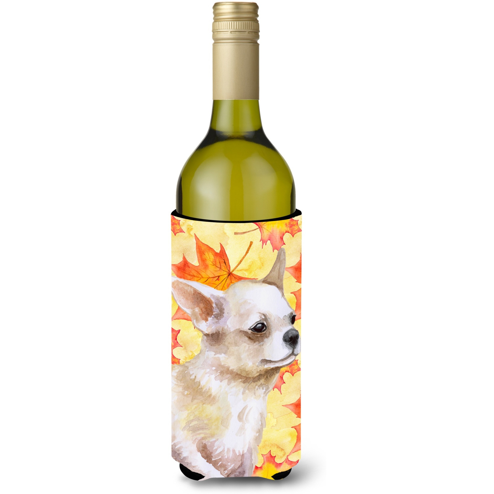 &quotCaroline's Treasures Chihuahua Leg up Fall Decorative Bottle Hugger, 750ml, Multicolor"