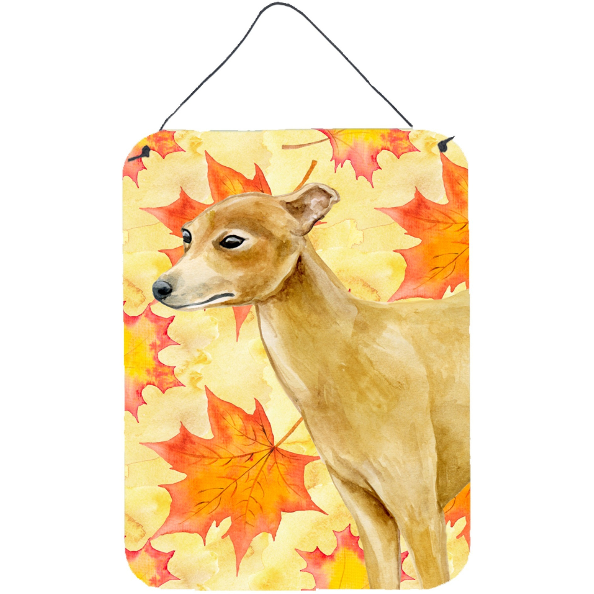 &quotCaroline's Treasures Italian Greyhound Fall Metal Print, 16"" x 12"", Multicolor"