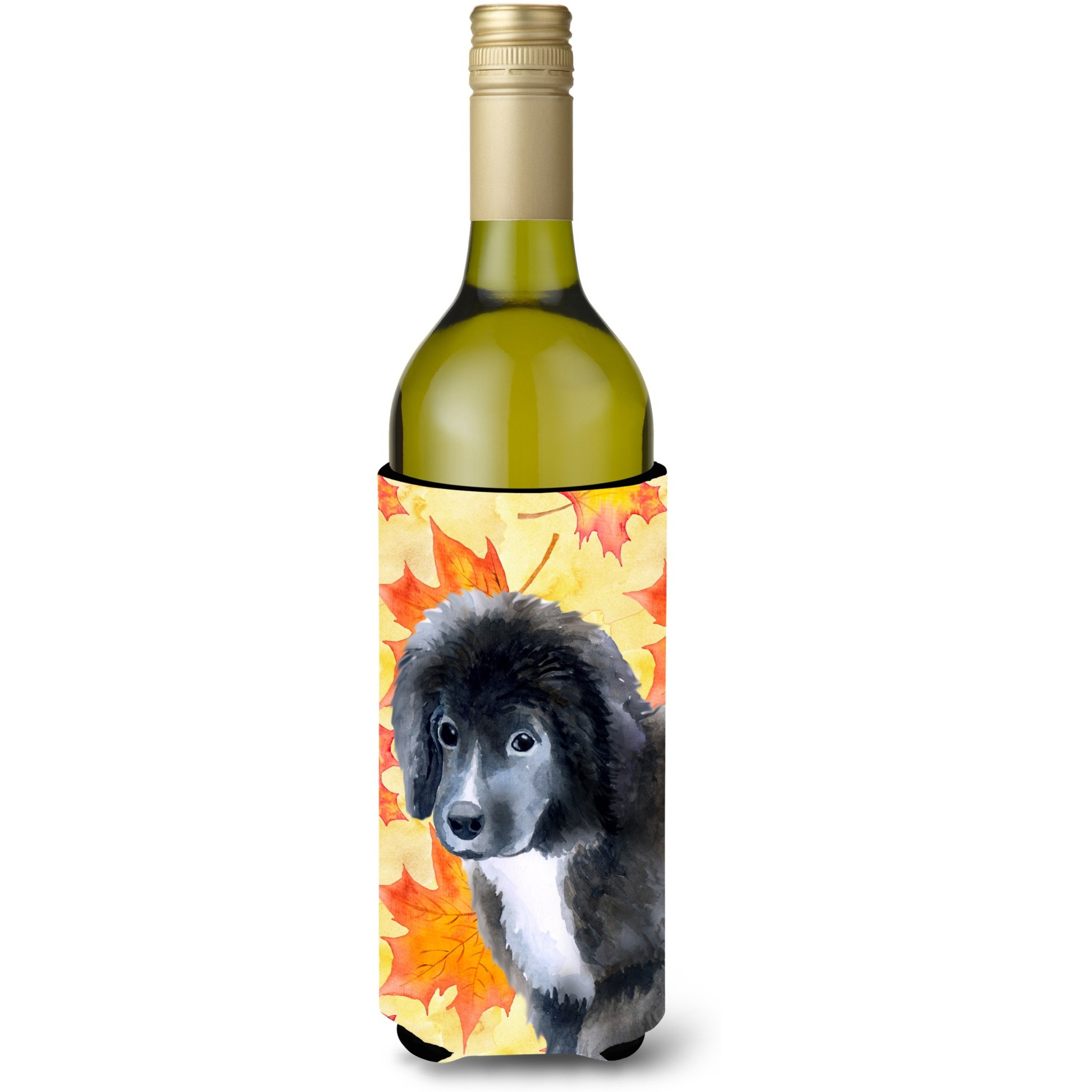 &quotCaroline's Treasures Newfoundland Puppy Fall Decorative Bottle Hugger, 750ml, Multicolor"