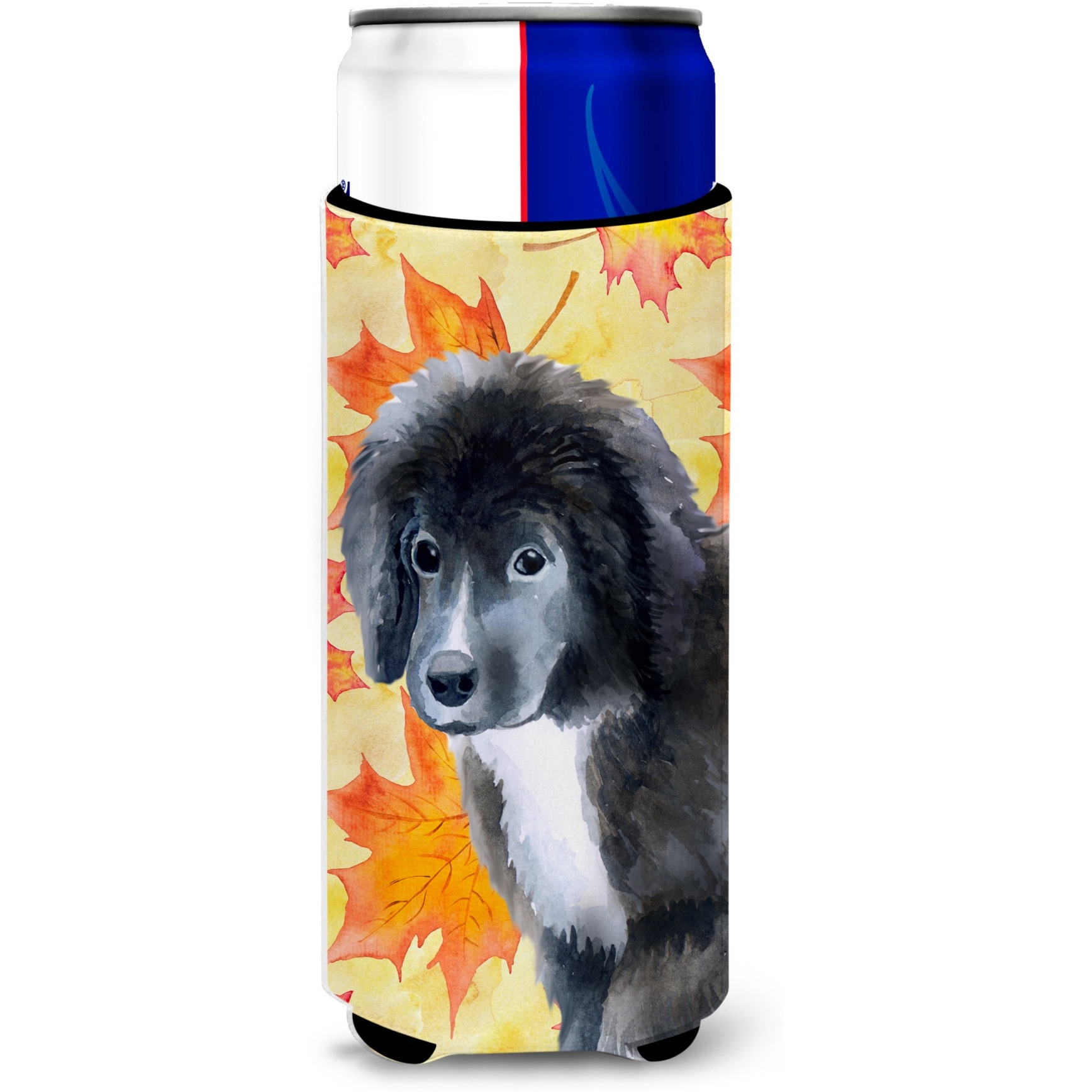 &quotCaroline's Treasures Newfoundland Puppy Fall Decorative Can Hugger, Slim, Multicolor"