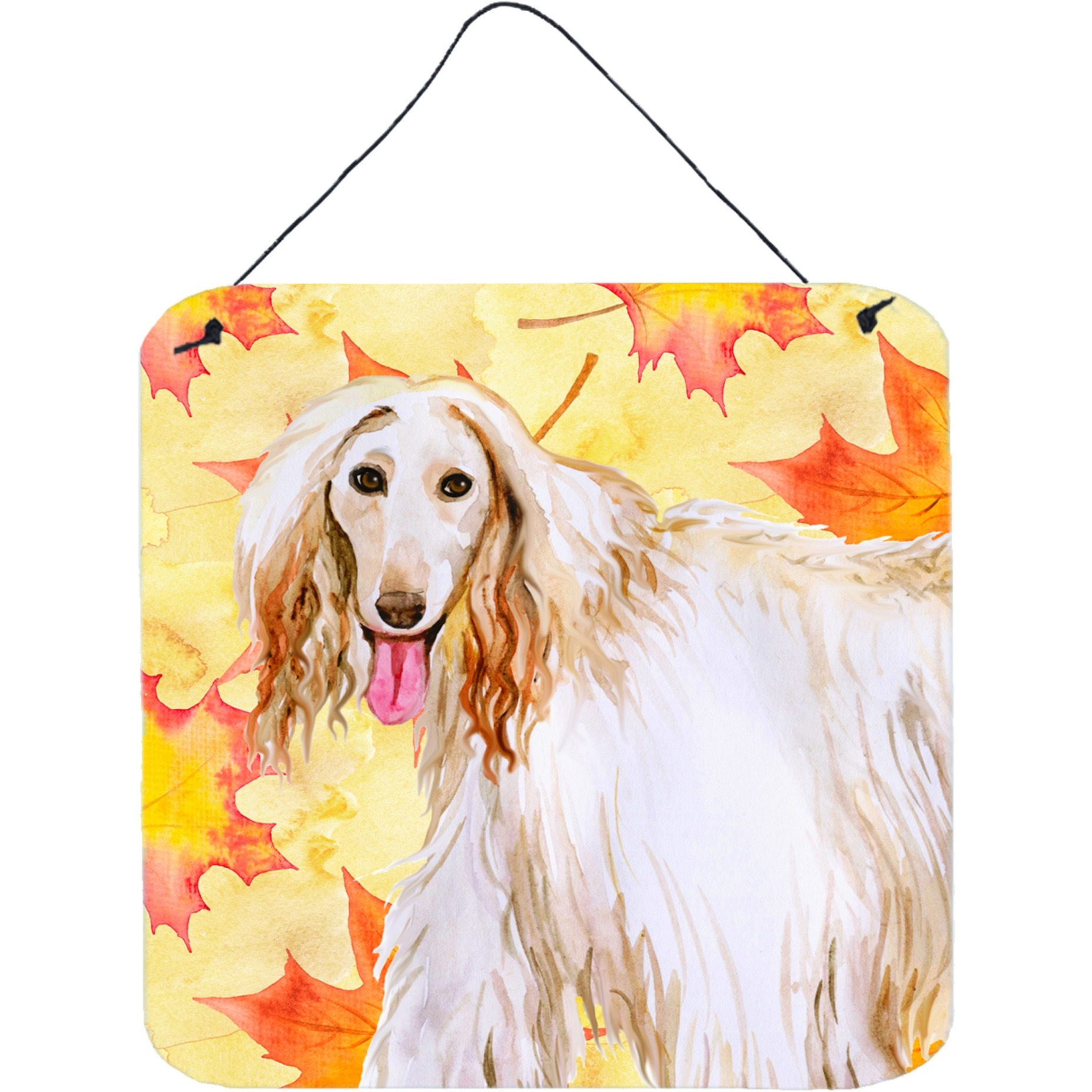 &quotCaroline's Treasures Afghan Hound Metal Print, 6h x 6w, Fall Leaves"