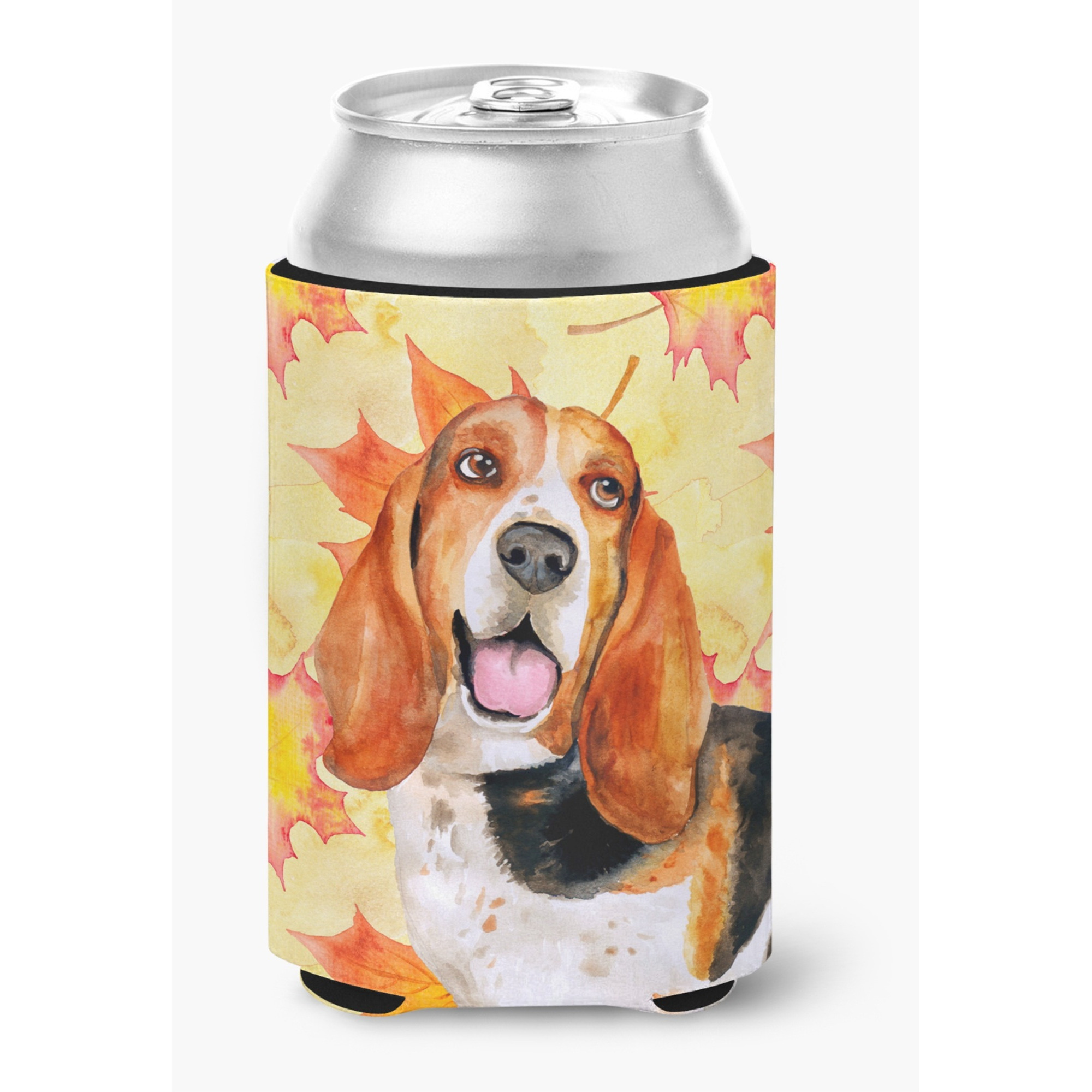 &quotCaroline's Treasures Basset Hound Fall Decorative Can Hugger, Multicolor"