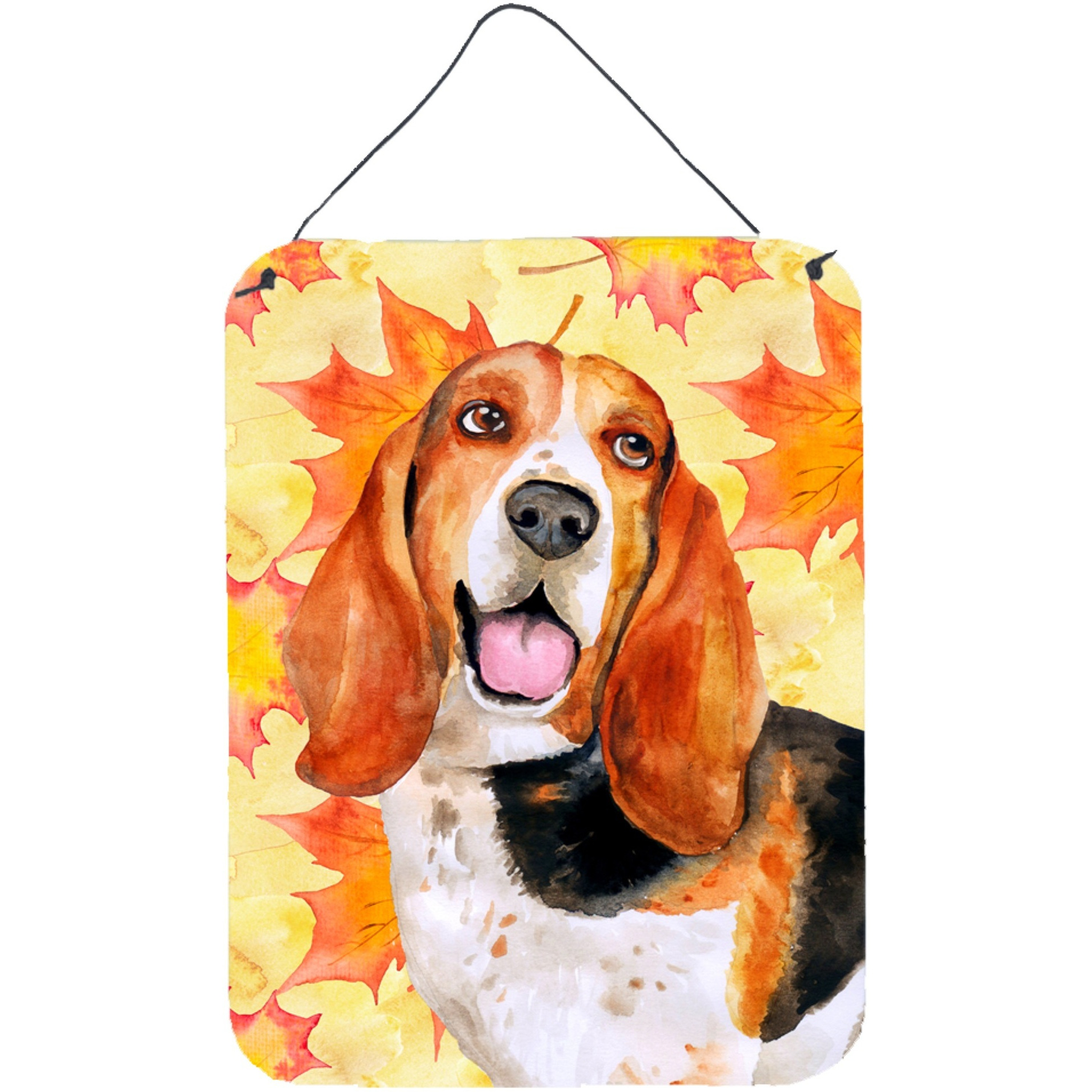&quotCaroline's Treasures Basset Hound Fall Metal Print, 16"" x 12"", Multicolor"