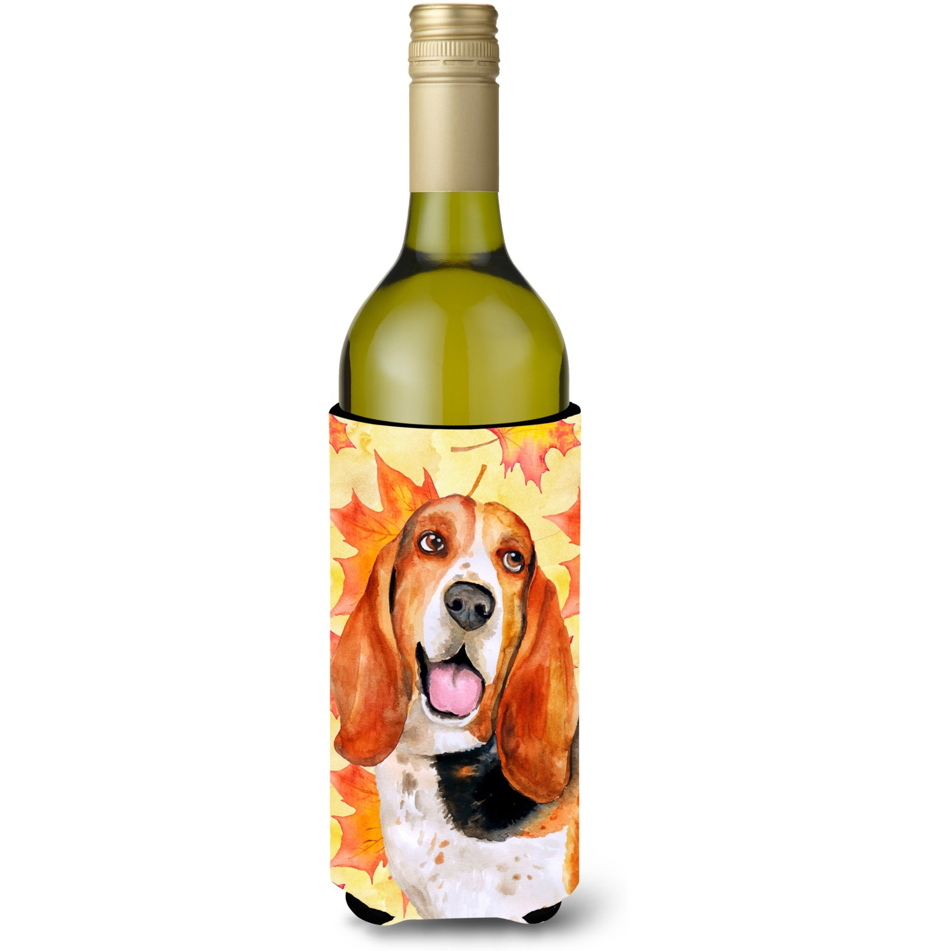 &quotCaroline's Treasures Basset Hound Fall Decorative Bottle Hugger, 750ml, Multicolor"