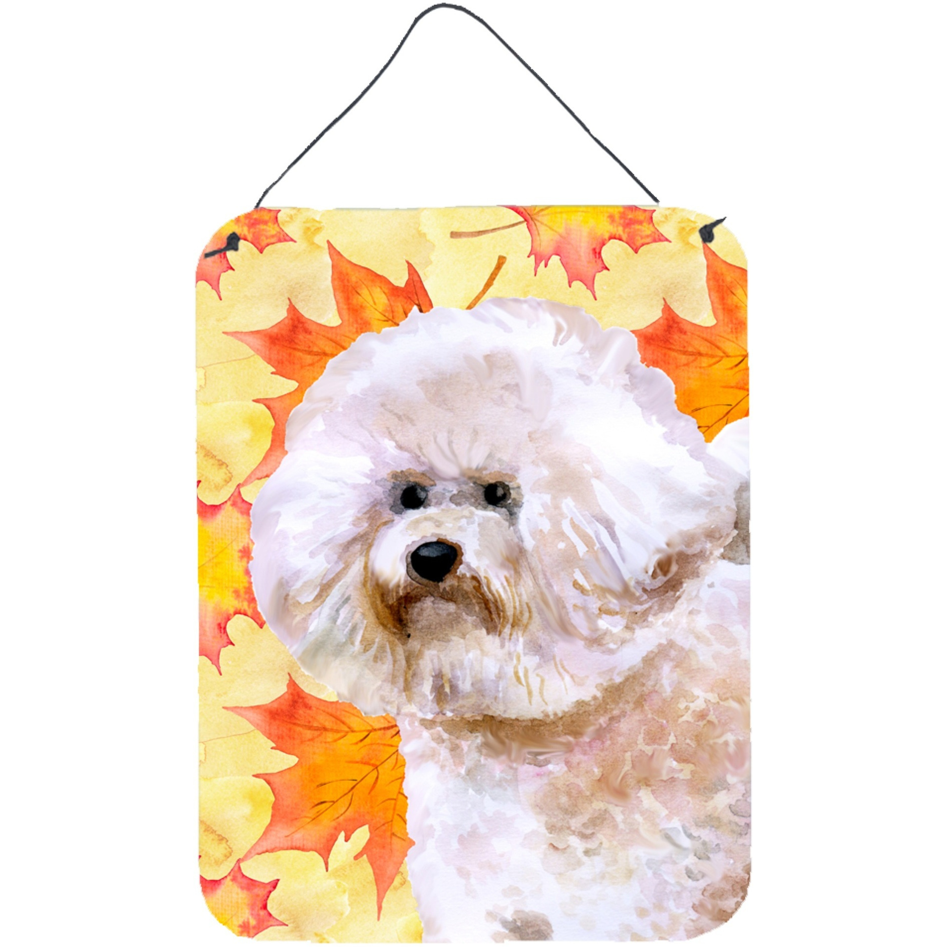 &quotCaroline's Treasures Bichon Frise 2 Fall Metal Print, 16"" x 12"", Multicolor"