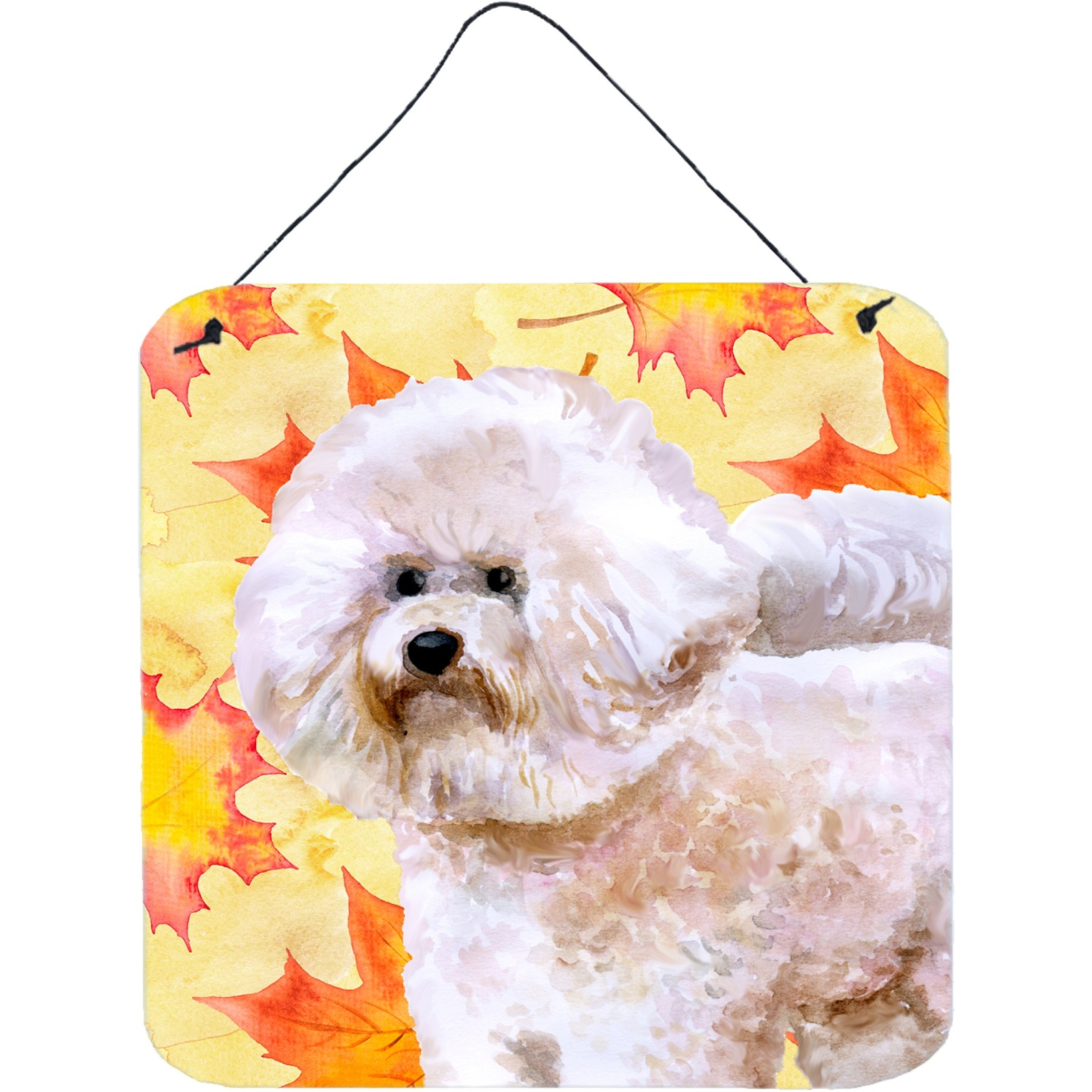 &quotCaroline's Treasures Bichon Frise 2 Metal Print, 6h x 6w, Fall Leaves"