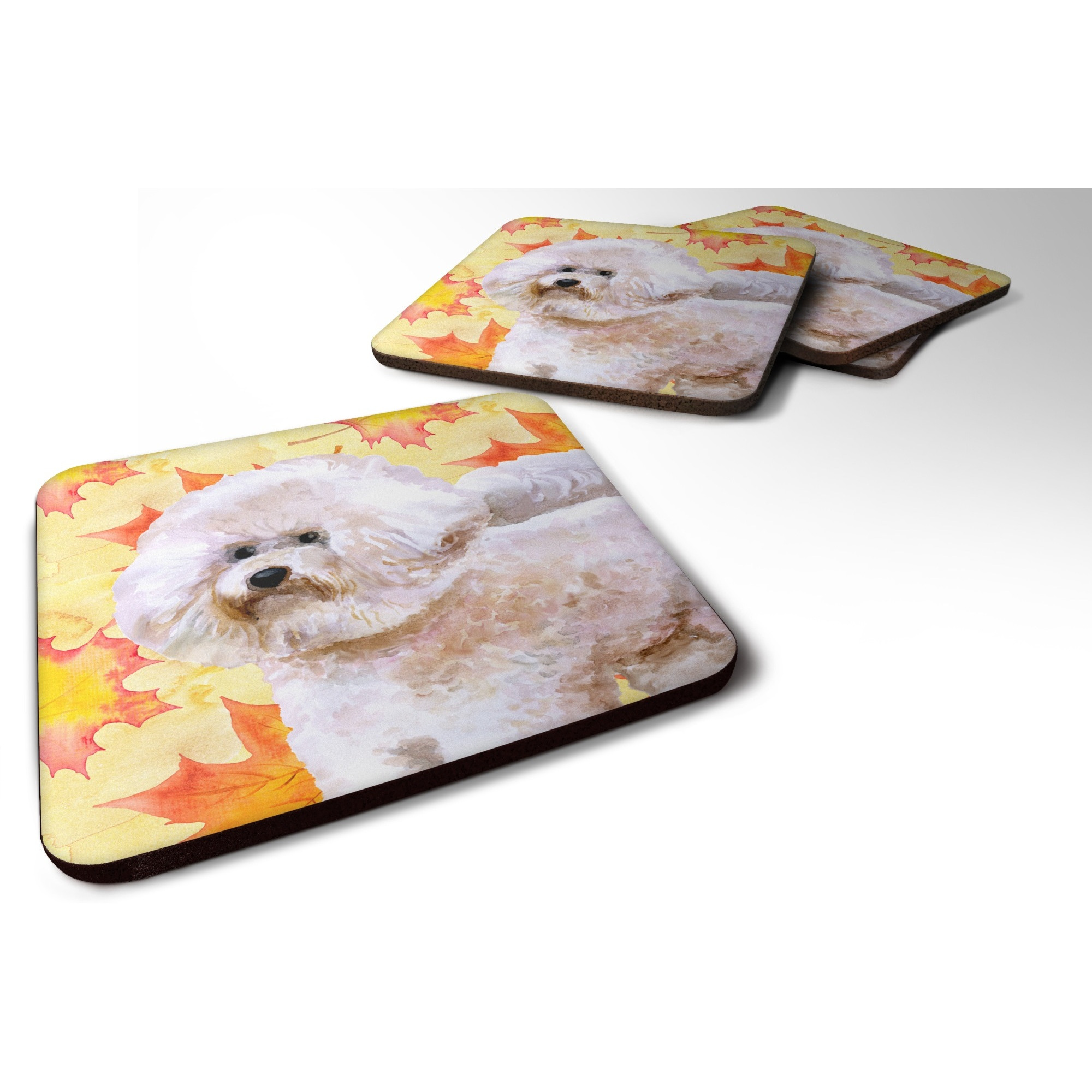 &quotCaroline's Treasures Bichon Frise 2 Fall Decorative coasters, Multicolor"