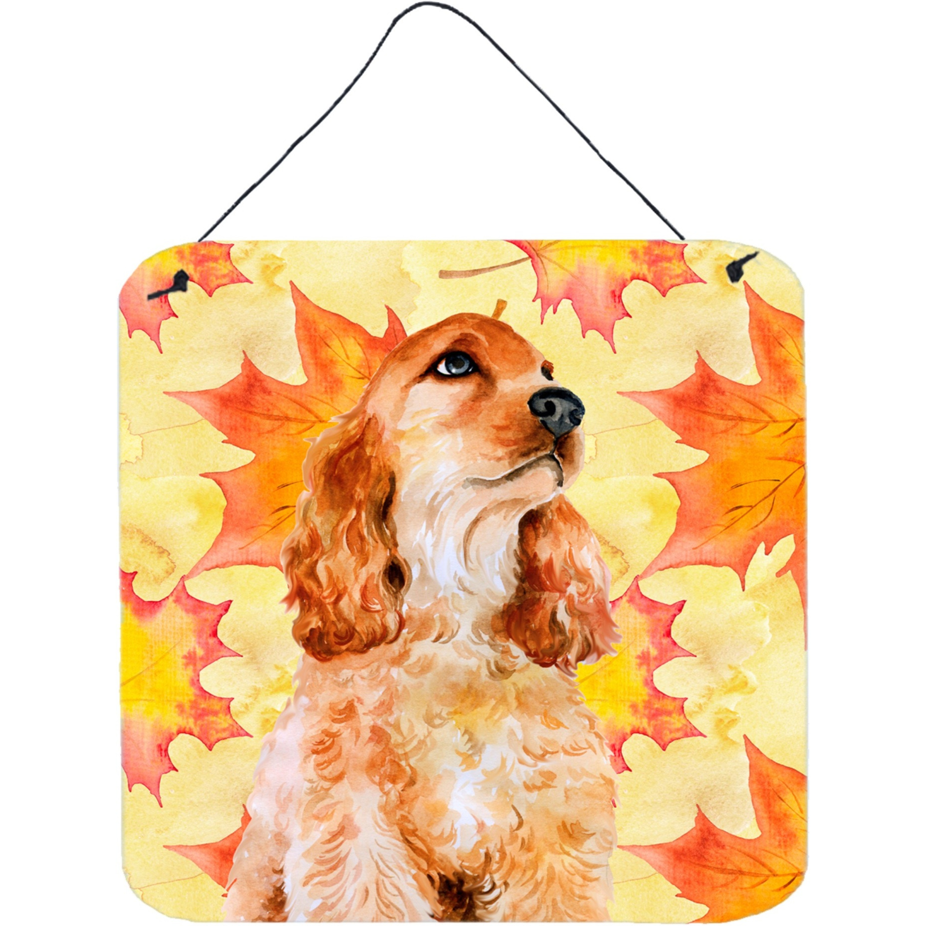 &quotCaroline's Treasures Cocker Spaniel Metal Print, 6h x 6w, Fall Leaves"