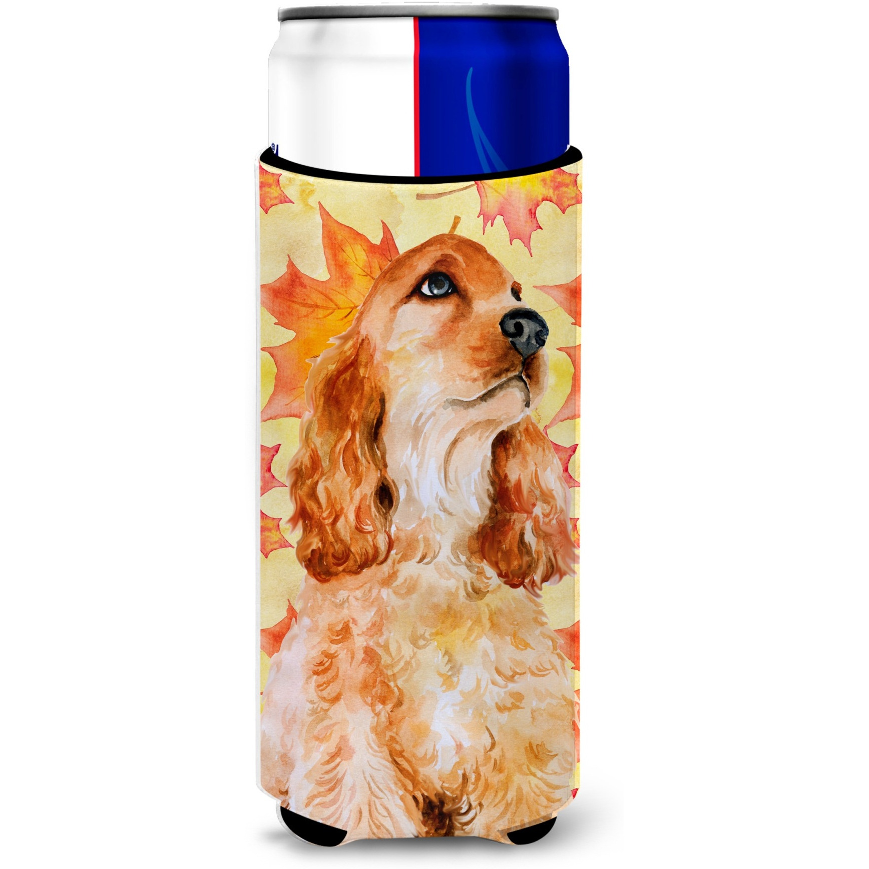 &quotCaroline's Treasures Cocker Spaniel Fall Decorative Can Hugger, Slim, Multicolor"