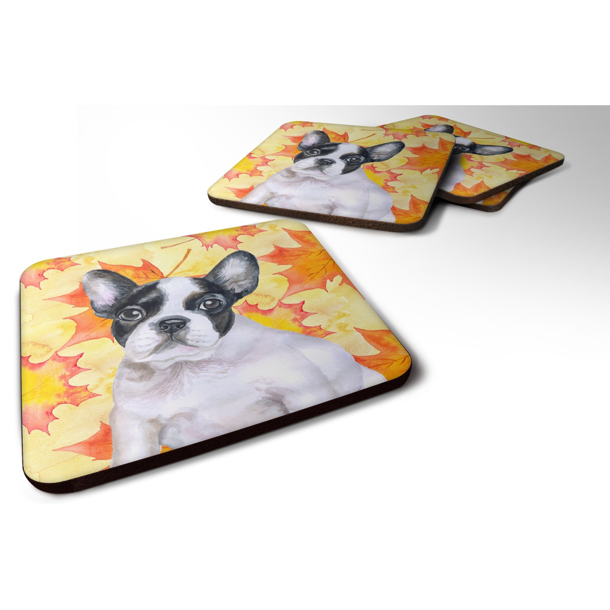 &quotCaroline's Treasures French Bulldog Black White Fall Decorative coasters, Multicolor"