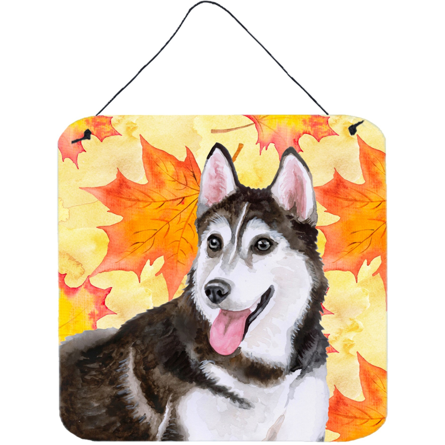 &quotCaroline's Treasures Siberian Husky 2 Metal Print, 6h x 6w, Fall Leaves"