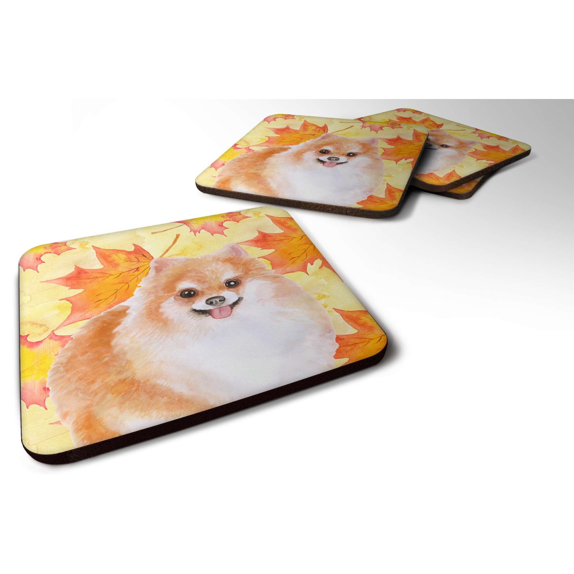 &quotCaroline's Treasures Pomeranian 2 Fall Decorative coasters, Multicolor"