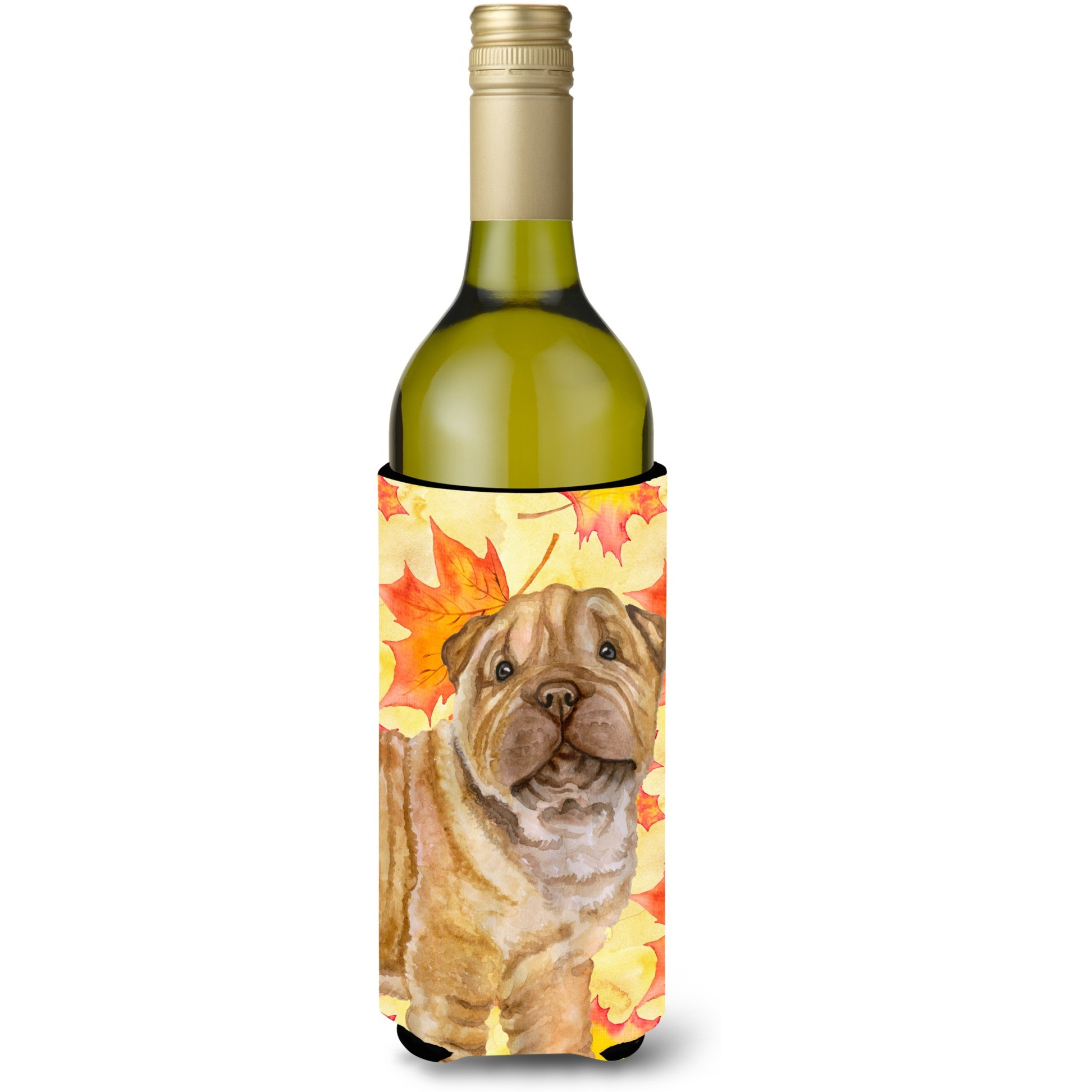 &quotCaroline's Treasures Shar Pei Puppy Fall Decorative Bottle Hugger, 750ml, Multicolor"