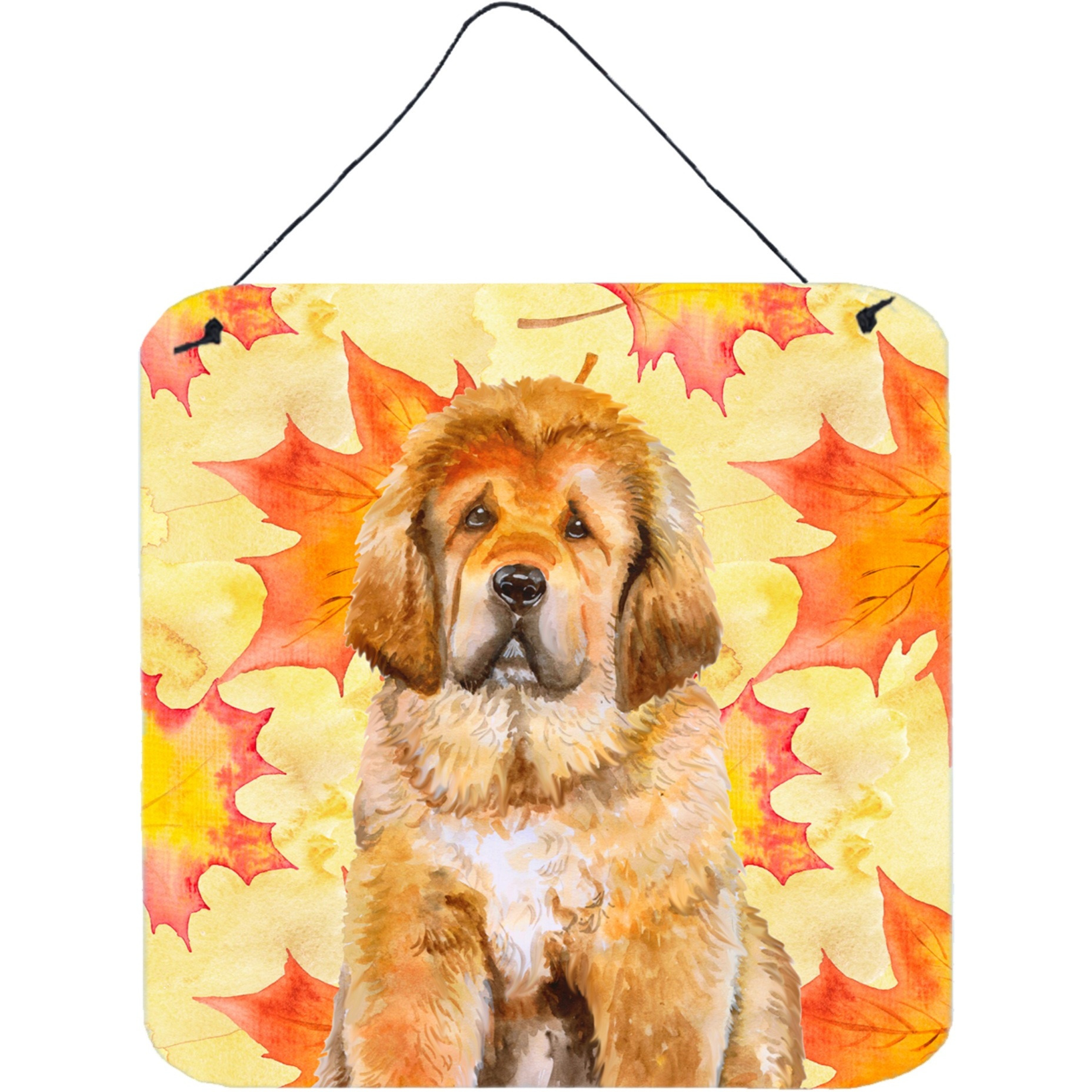 &quotCaroline's Treasures Tibetan Mastiff Metal Print, 6h x 6w, Fall Leaves"