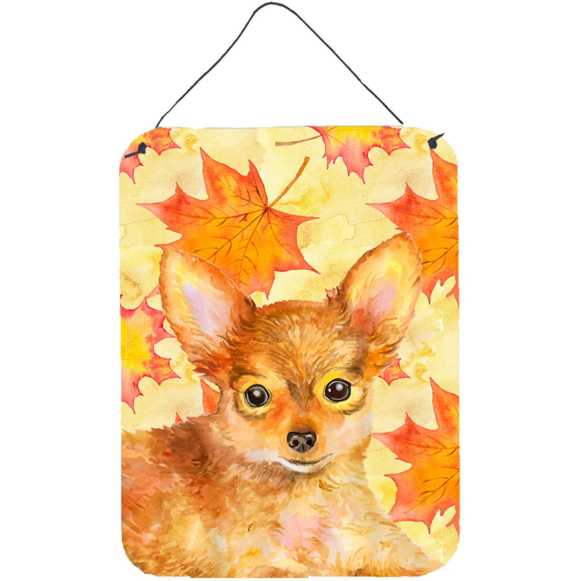&quotCaroline's Treasures Toy Terrier Fall Metal Print, 16"" x 12"", Multicolor"