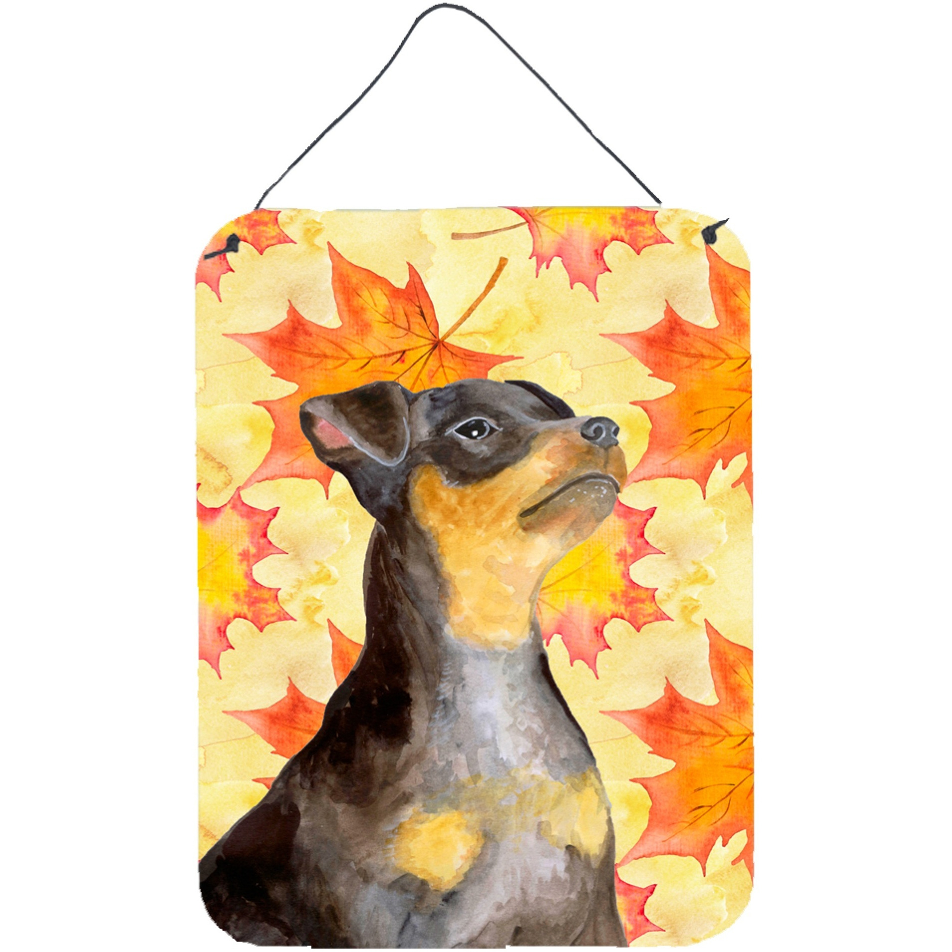 &quotCaroline's Treasures Miniature Pinscher 2 Fall Metal Print, 16"" x 12"", Multicolor"