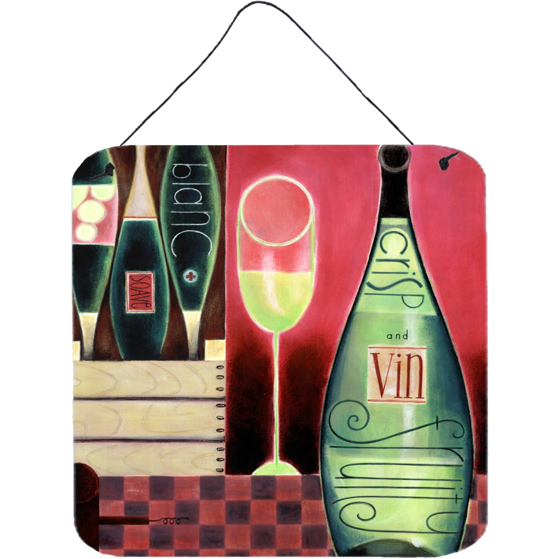 &quotCaroline's Treasures Wine Collection Blanc by Cathy Brear Wall or Door Hanging Prints BCBR0068DS66, 6HX6W, Multicolor"