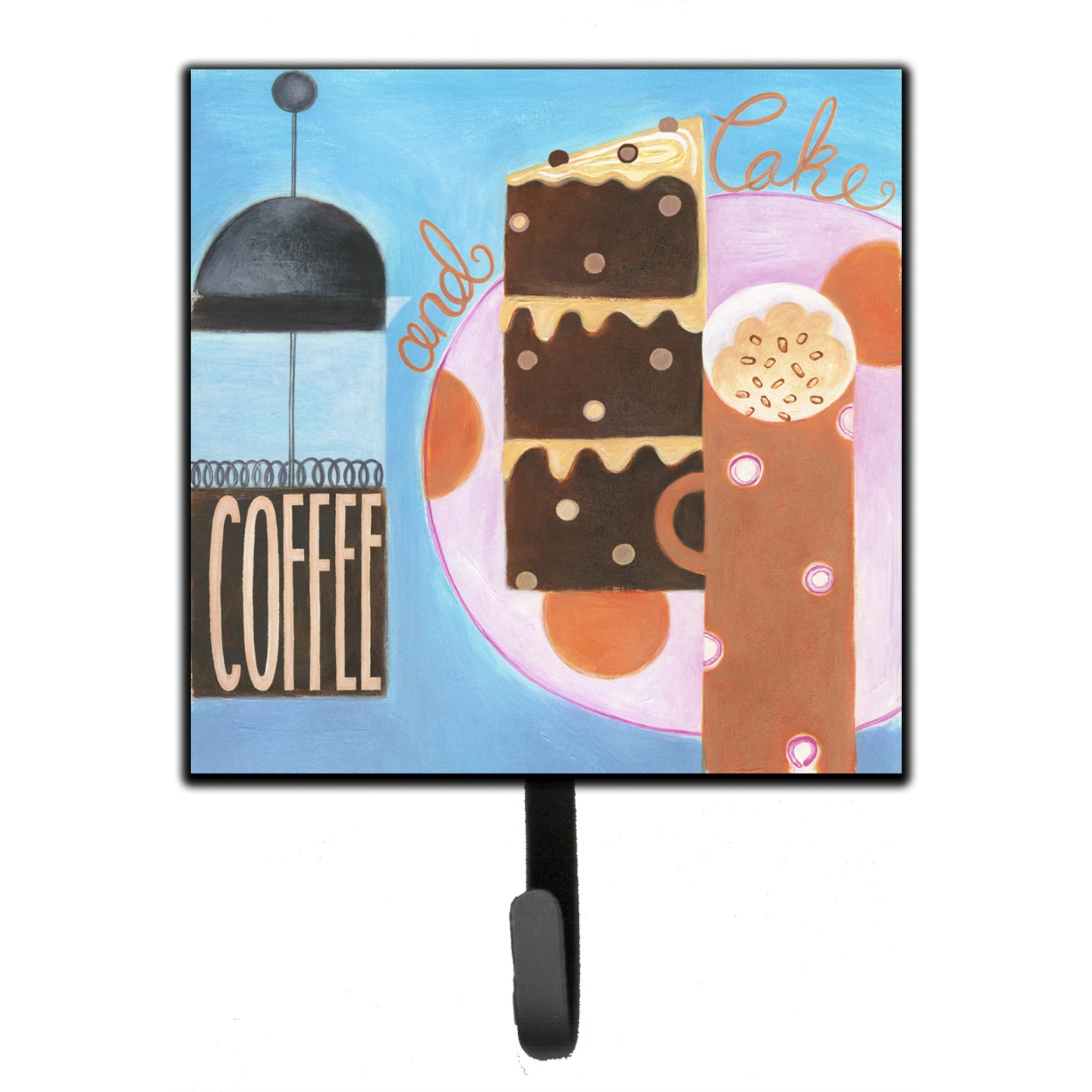 &quotCaroline's Treasures Kitchen Collection Coffee and Cake Leash or Key Holder BCBR0116SH4, Small, Multicolor"