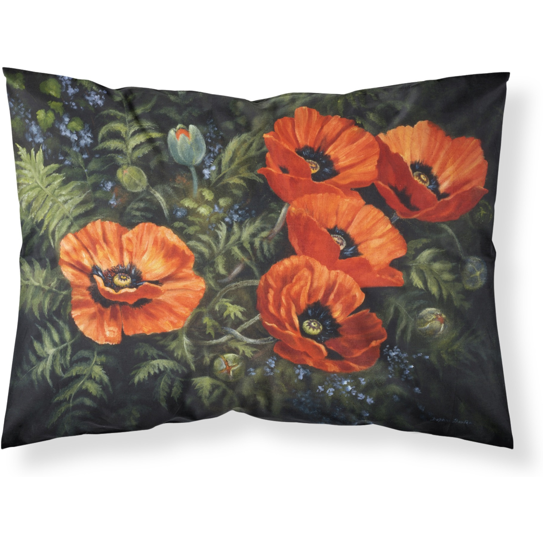 &quotCaroline's Treasures Poppies by Daphne Baxter Fabric Standard Pillowcase BDBA0007PILLOWCASE, Multicolor"