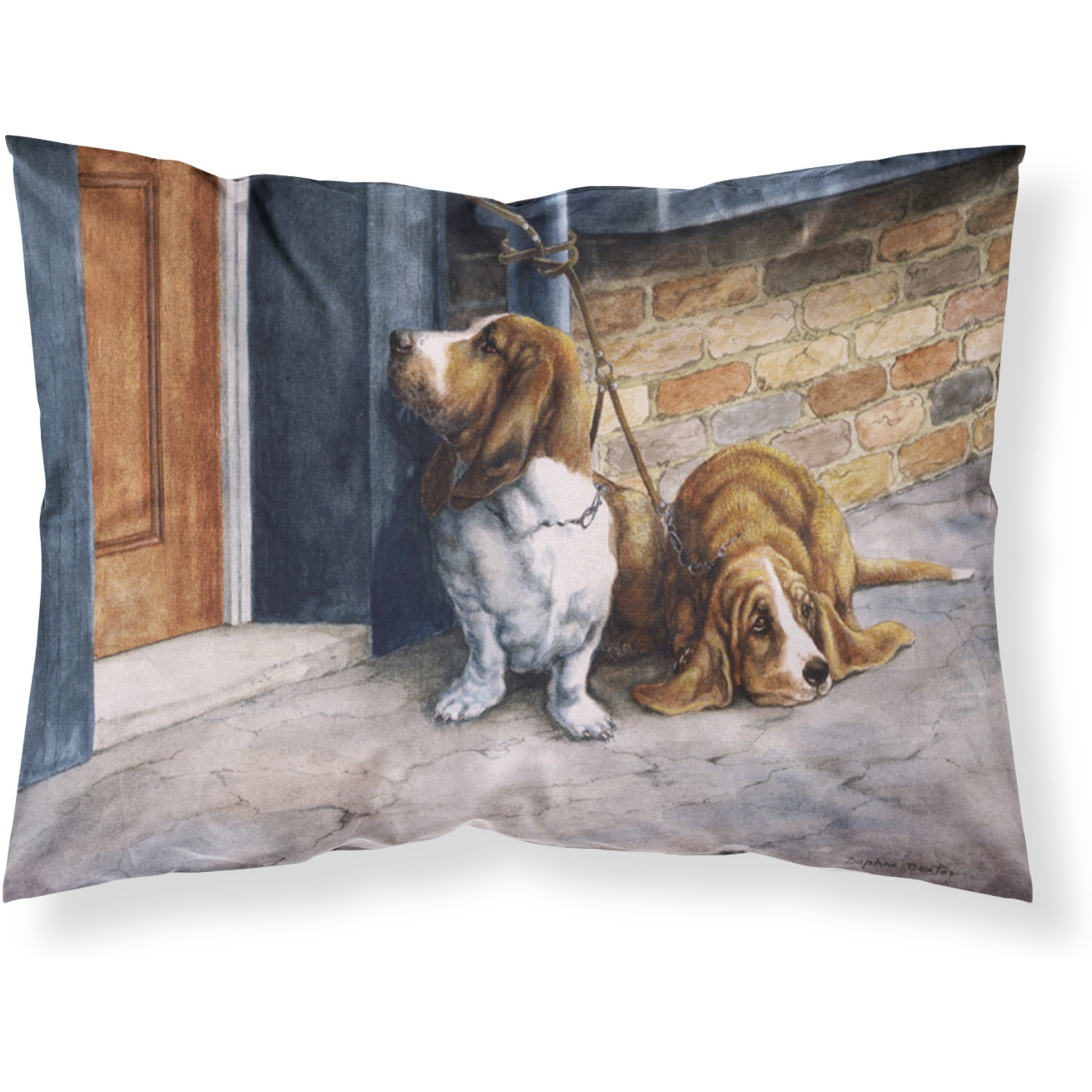 &quotCaroline's Treasures "&quotBasset Hound"" Printed, Polyester Envelope Closure pillowcase, Standard, Multicolor"