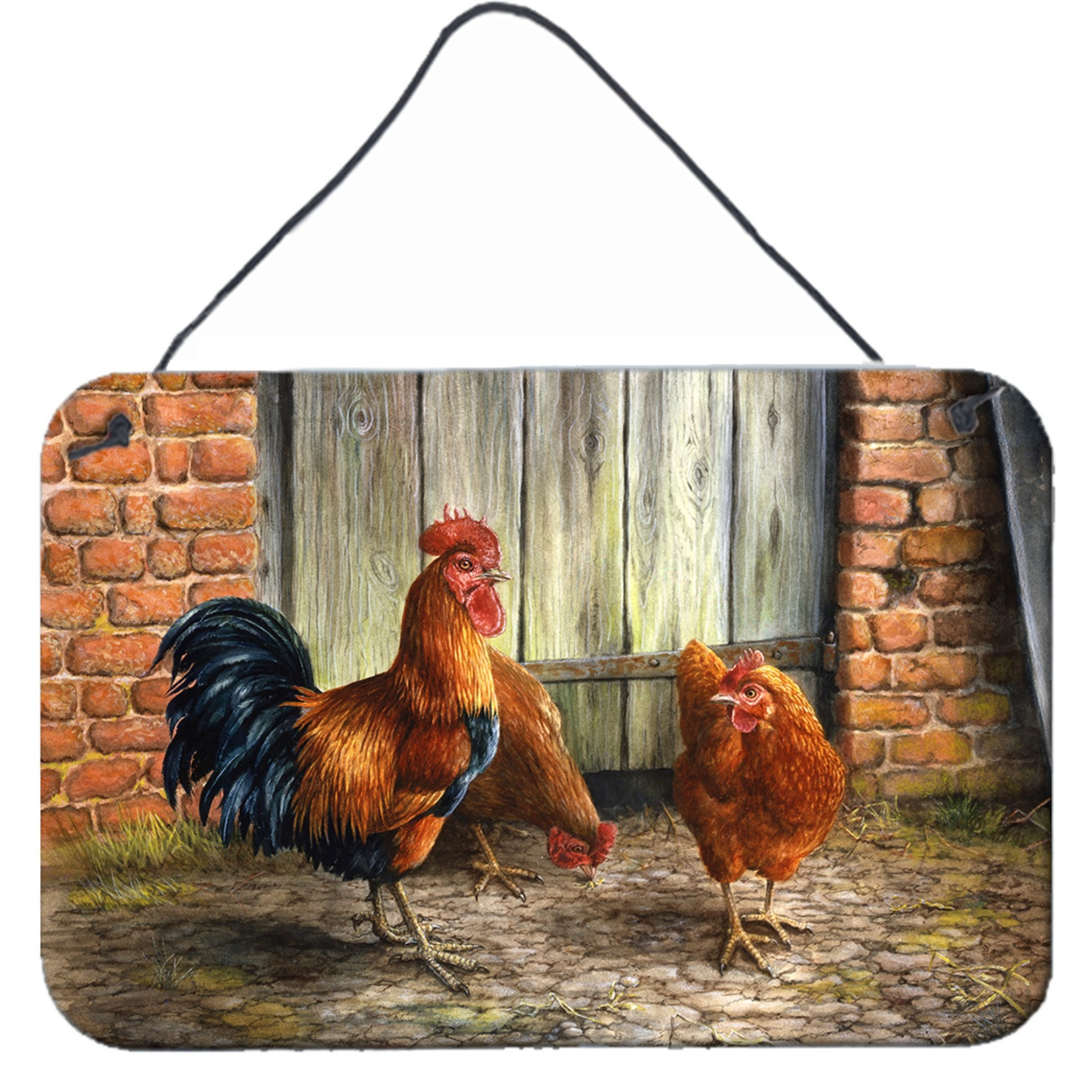 &quotCaroline's Treasures Rooster and Chickens by Daphne Baxter Wall or Door Hanging Prints BDBA0056DS812, 8HX12W, Multicolor"