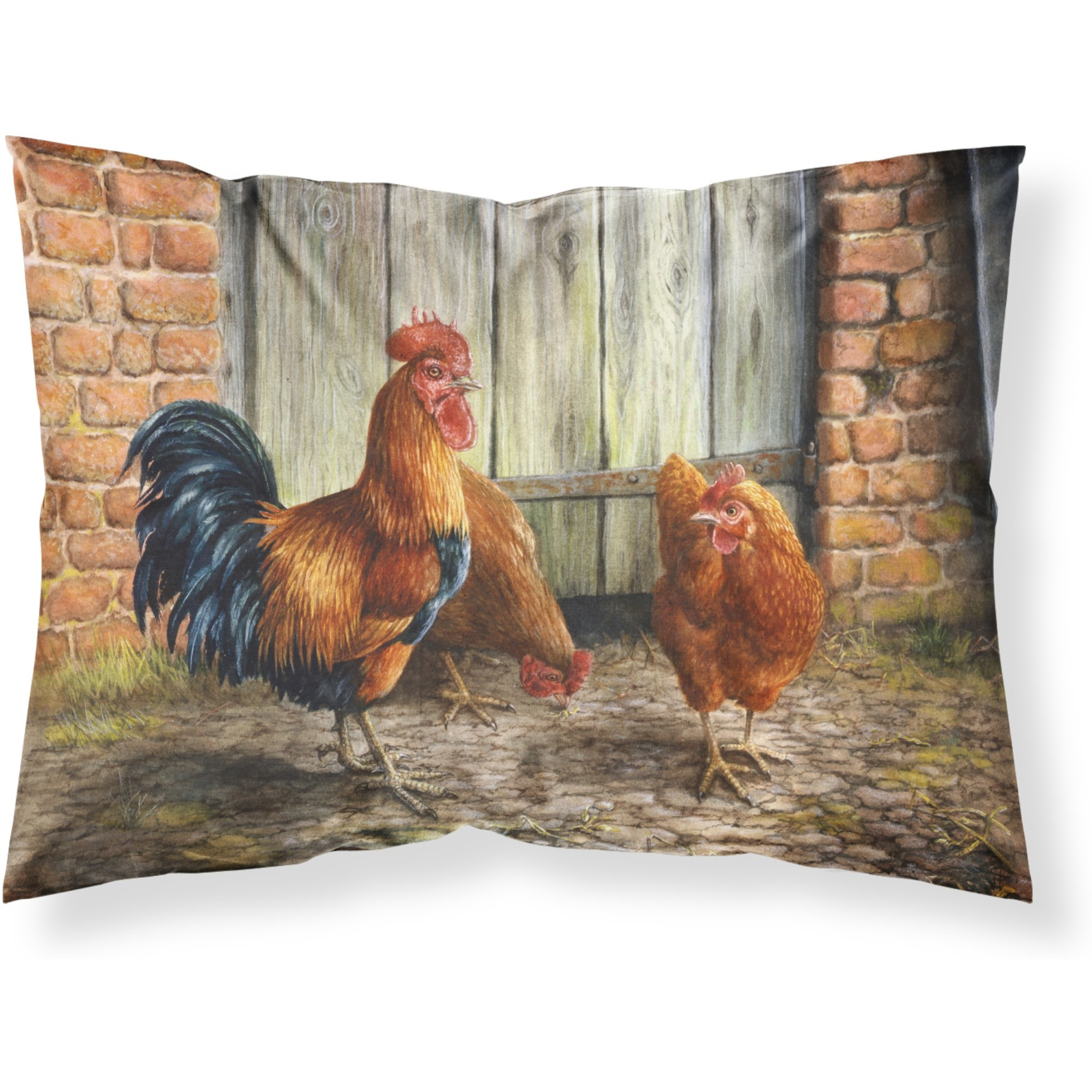 &quotCaroline's Treasures Rooster and Chickens by Daphne Baxter Fabric Standard Pillowcase BDBA0056PILLOWCASE, Multicolor"