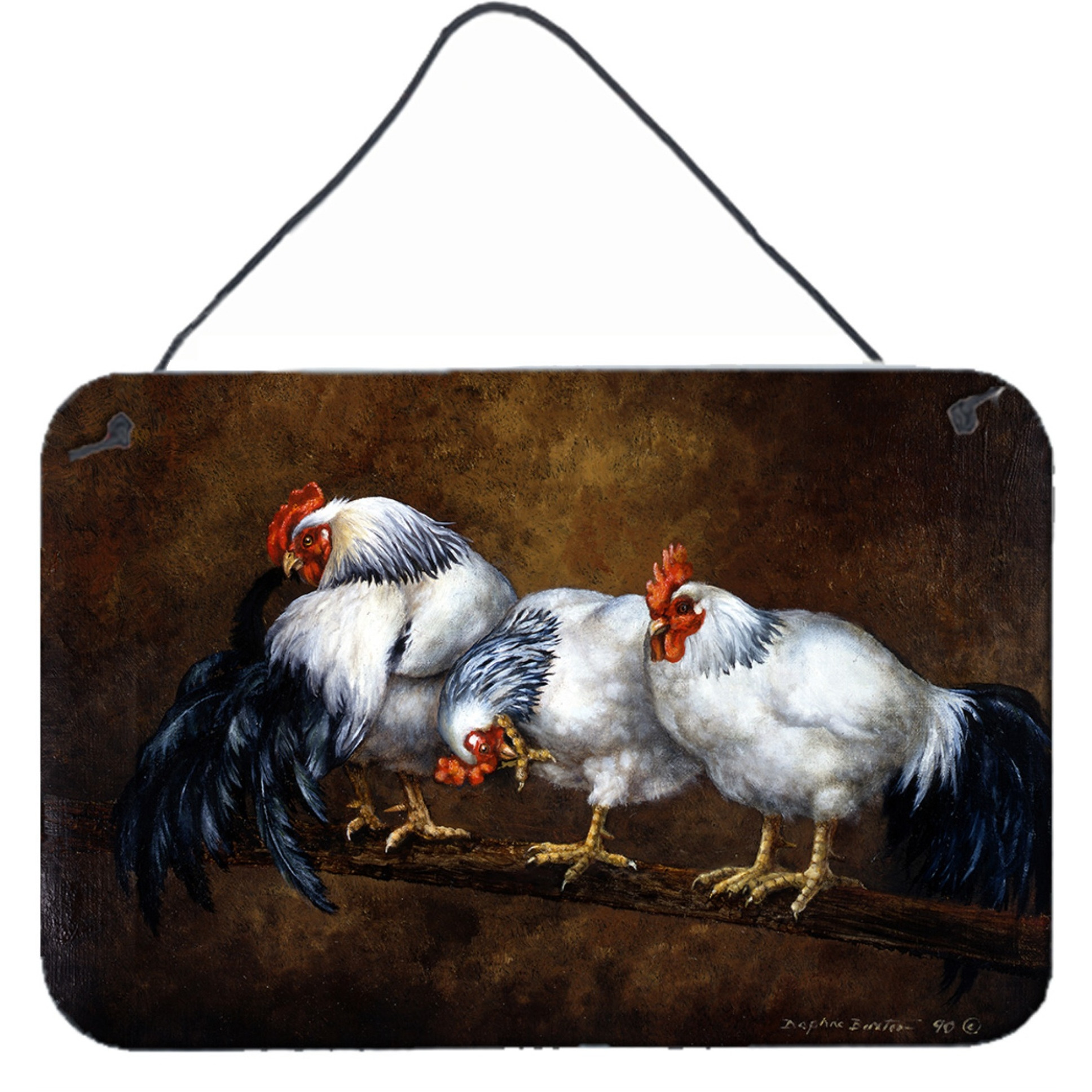 &quotCaroline's Treasures Roosting Rooster and Chickens Wall or Door Hanging Prints BDBA0081DS812, 8HX12W"
