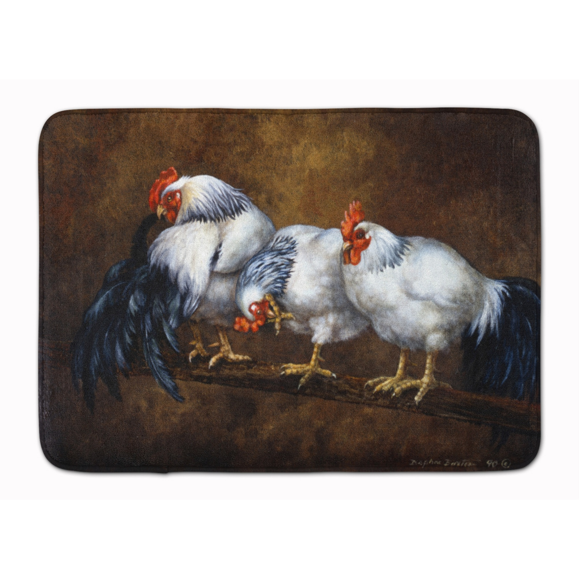 &quotCaroline's Treasures Roosting Rooster and Chickens Floor Mat, 19"" x 27"", Multicolor"