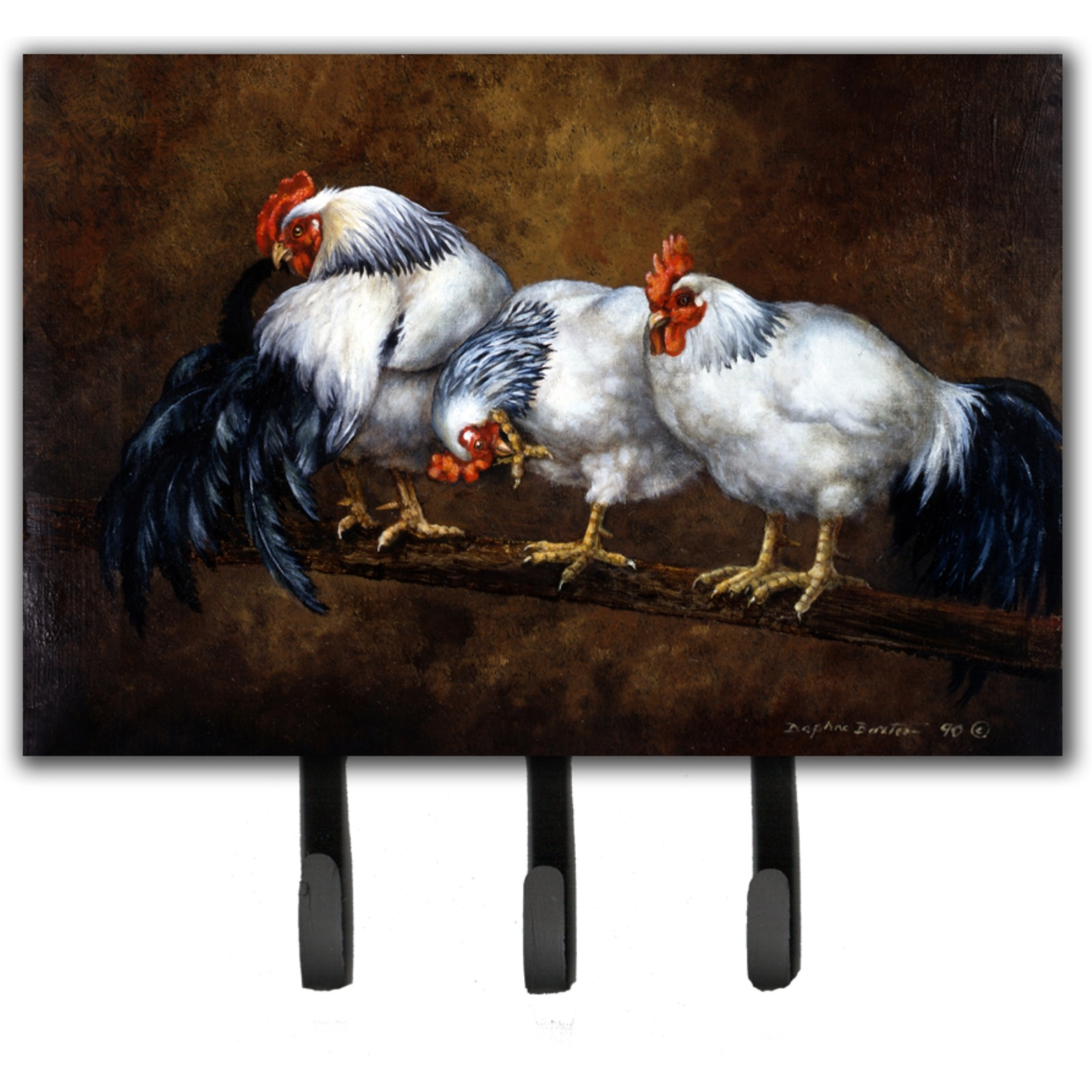 &quotCaroline's Treasures Roosting Rooster and Chickens Leash or Key Holder BDBA0081TH68, Triple, Multicolor"