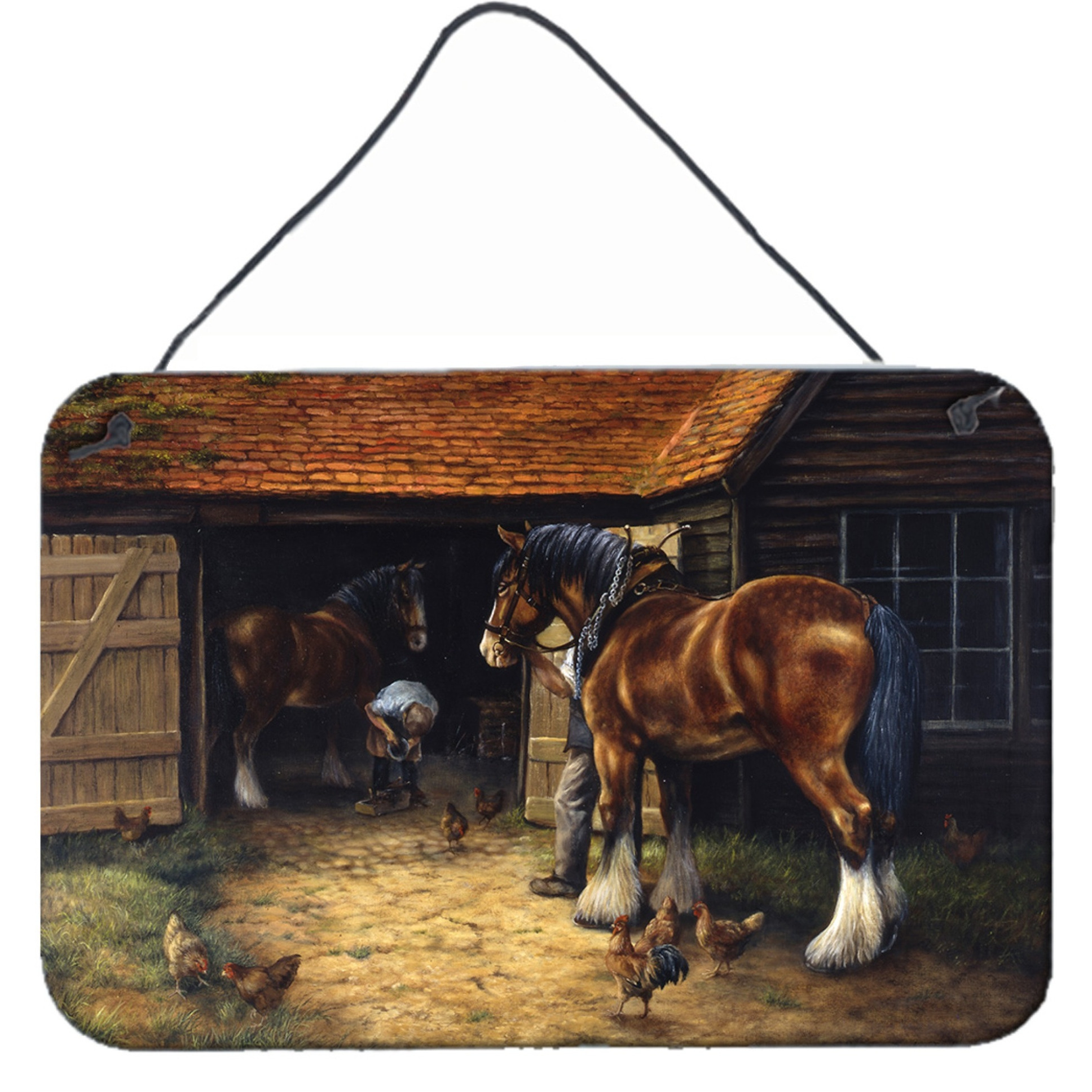 &quotCaroline's Treasures Horse and The Blacksmith by Daphne Baxter Wall or Door Hanging Prints BDBA0086DS812, 8HX12W, Multicolor"