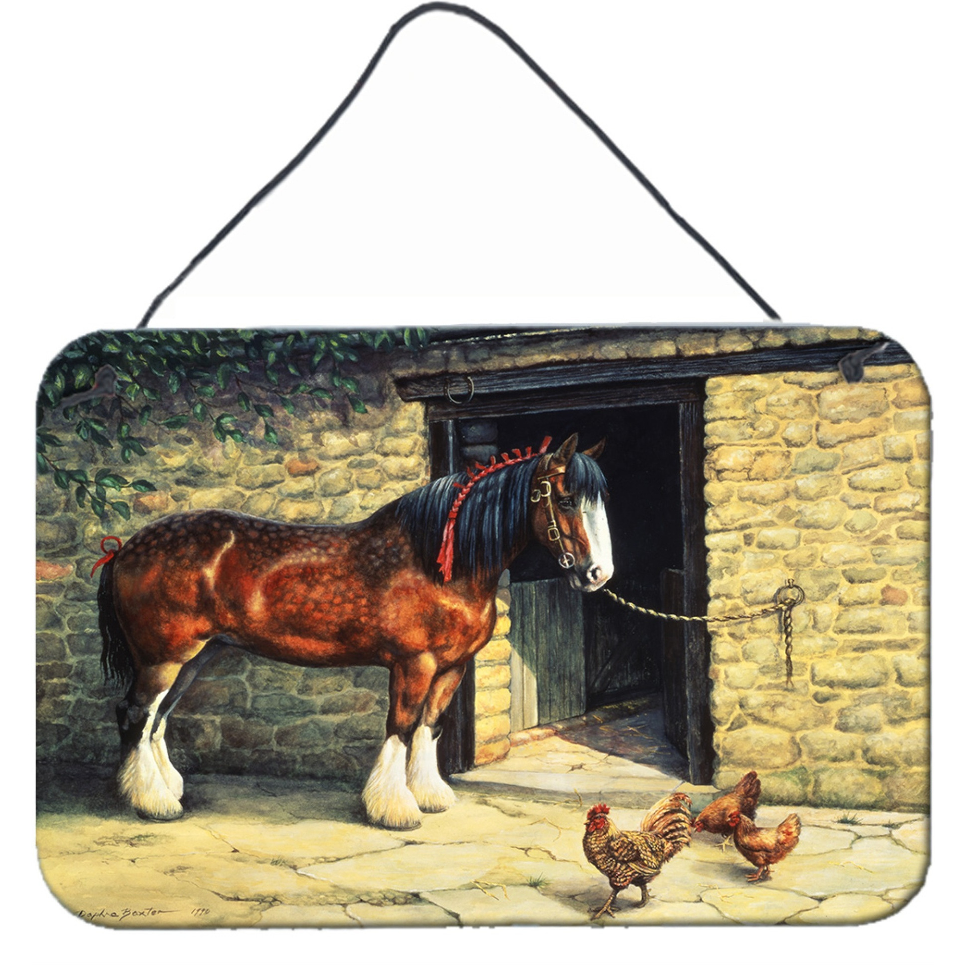 &quotCaroline's Treasures Horse and Chickens by Daphne Baxter Wall or Door Hanging Prints BDBA0087DS812, 8HX12W, Multicolor"