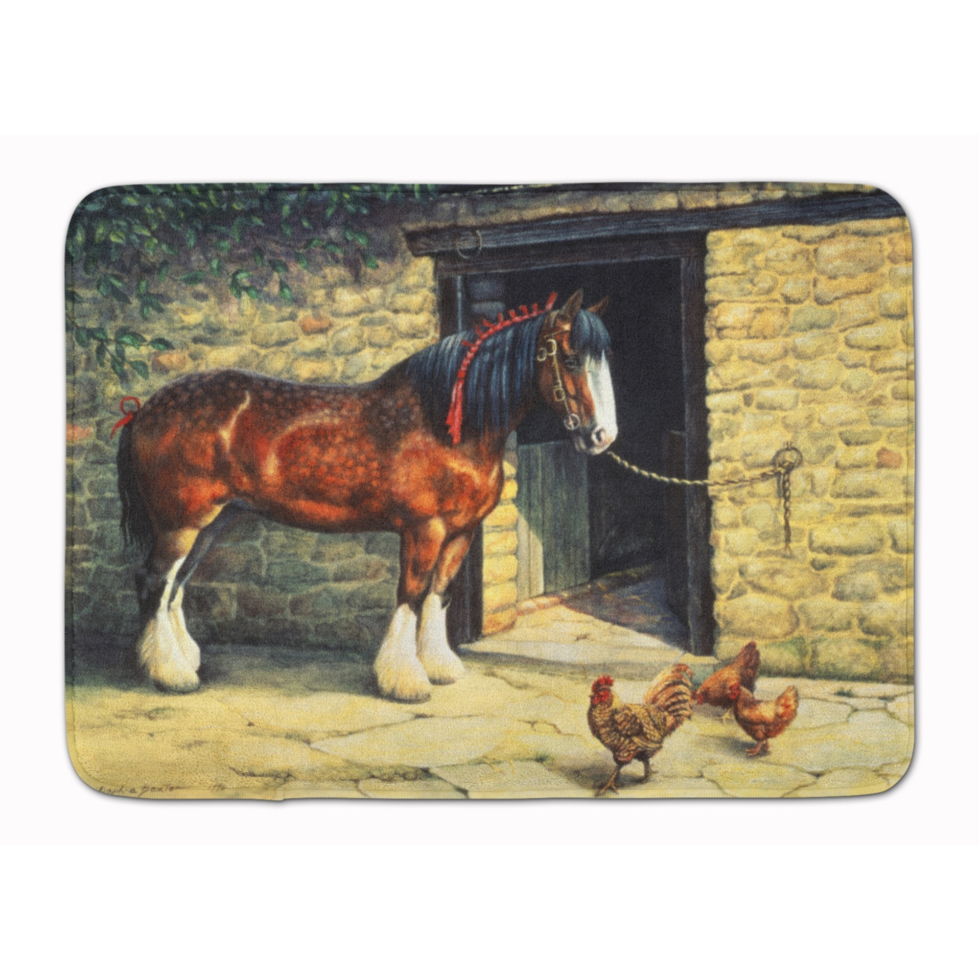 &quotCaroline's Treasures Horse and Chickens by Daphne Baxter Floor Mat, 19"" x 27"", Multicolor"