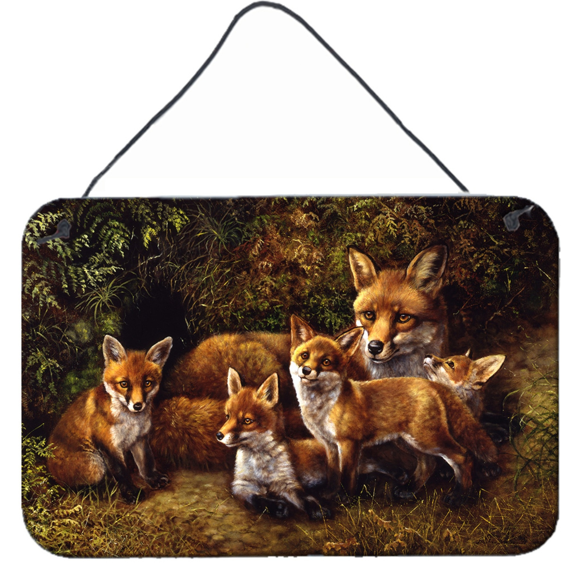 &quotCaroline's Treasures Family Foxes by Daphne Baxter Wall or Door Hanging Prints BDBA0090DS812, 8HX12W, Multicolor"