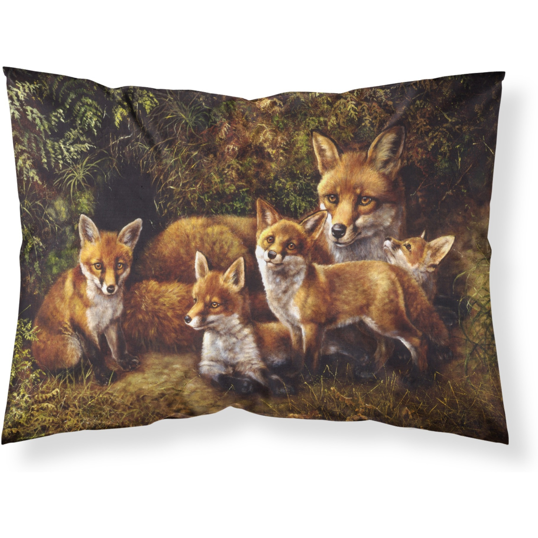 &quotCaroline's Treasures Family Foxes by Daphne Baxter Fabric Standard Pillowcase BDBA0090PILLOWCASE, Multicolor"