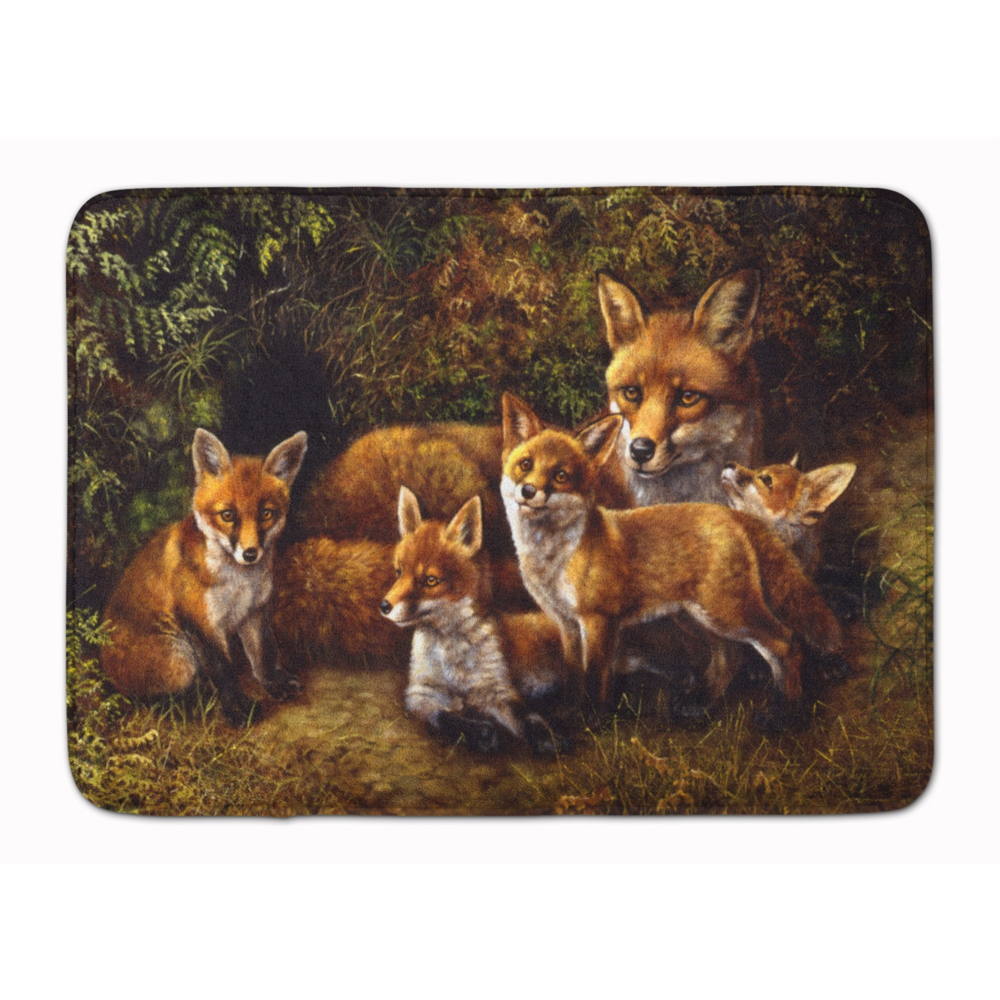 &quotCaroline's Treasures Family Foxes by Daphne Baxter Floor Mat, 19"" x 27"", Multicolor"
