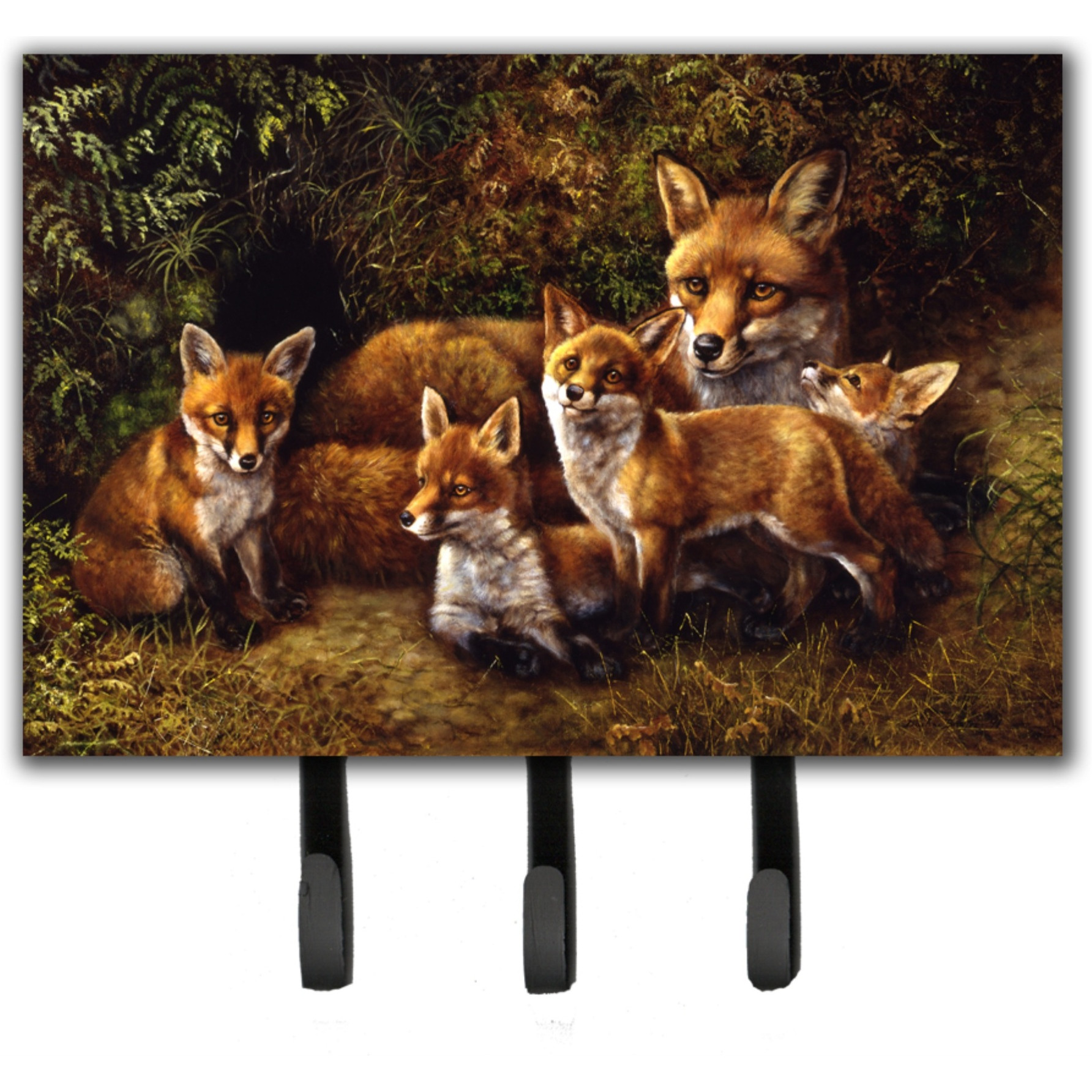 &quotCaroline's Treasures Family Foxes by Daphne Baxter Leash or Key Holder BDBA0090TH68, Triple, Multicolor"