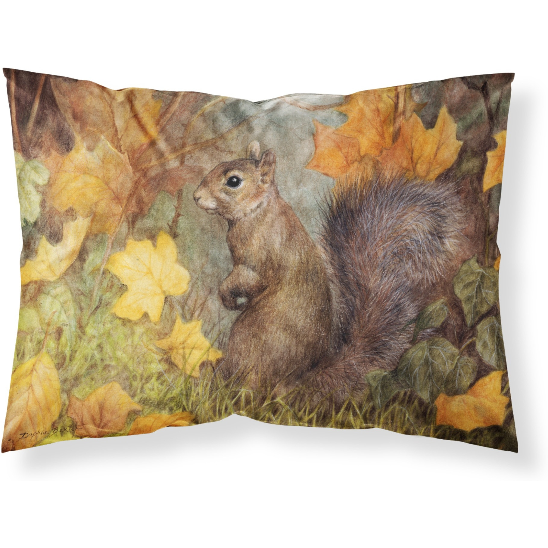 &quotCaroline's Treasures Grey Squirrel in Fall Leaves Fabric Standard Pillowcase BDBA0097PILLOWCASE, Multicolor"