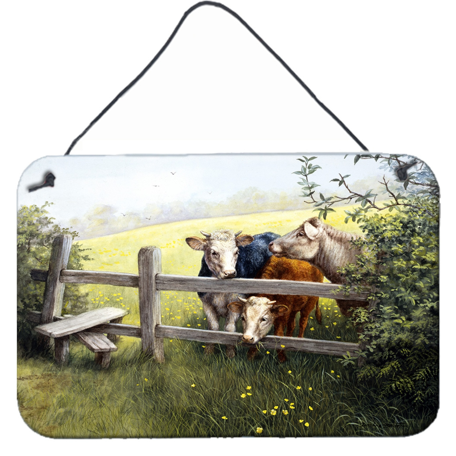 &quotCaroline's Treasures Cows in a Buttercup Meadow Wall or Door Hanging Prints BDBA0103DS812, 8HX12W"