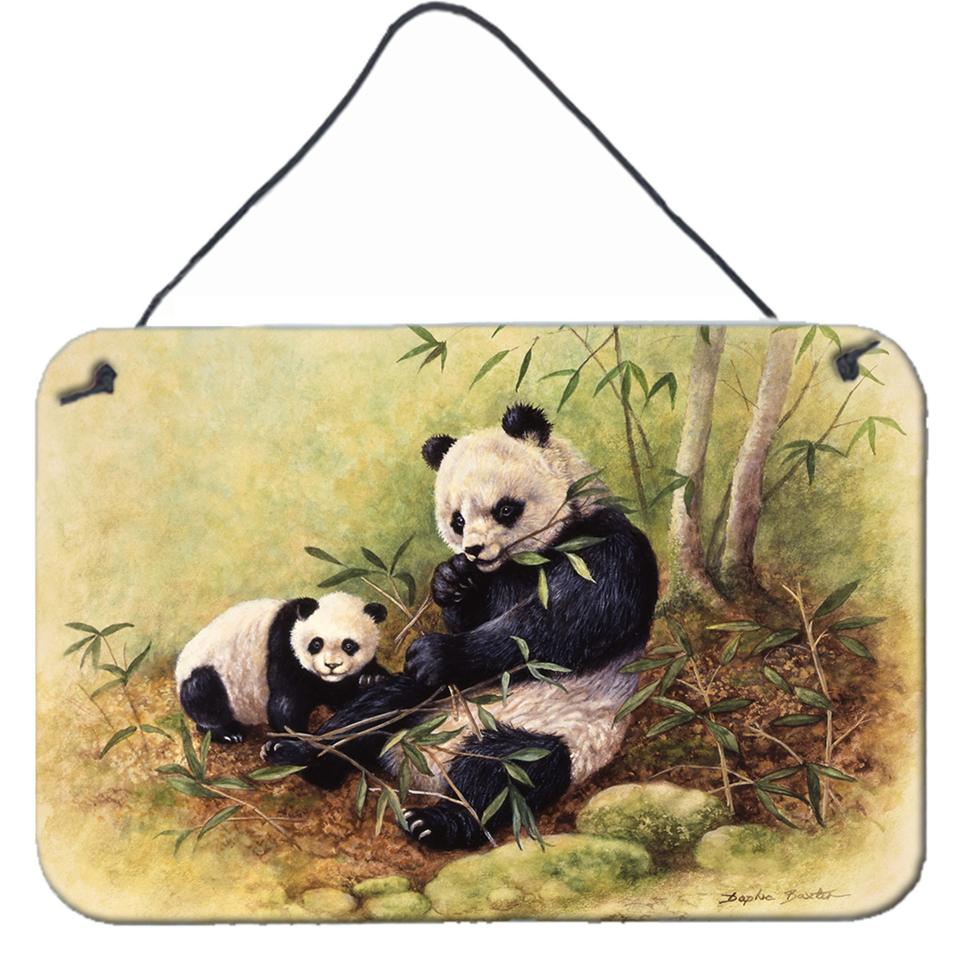 &quotCaroline's Treasures Panda Bears by Daphne Baxter Wall or Door Hanging Prints BDBA0111DS812, 8HX12W"