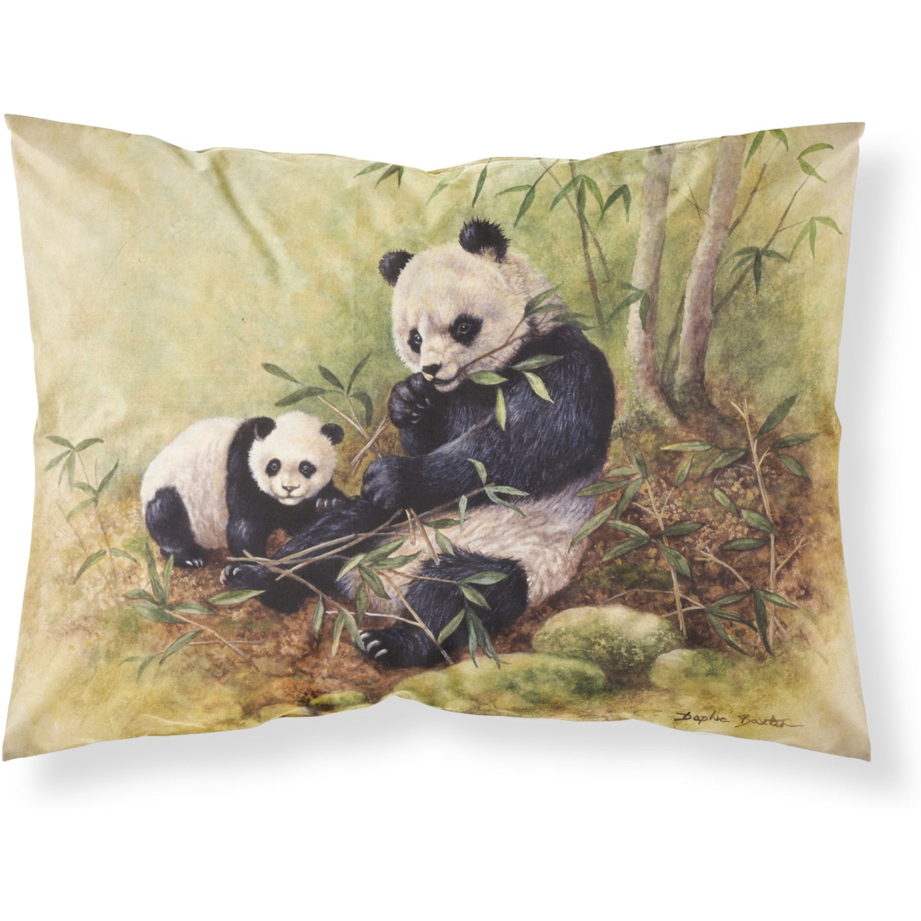 &quotCaroline's Treasures Panda Bears by Daphne Baxter Fabric Standard Pillowcase BDBA0111PILLOWCASE, Multicolor"