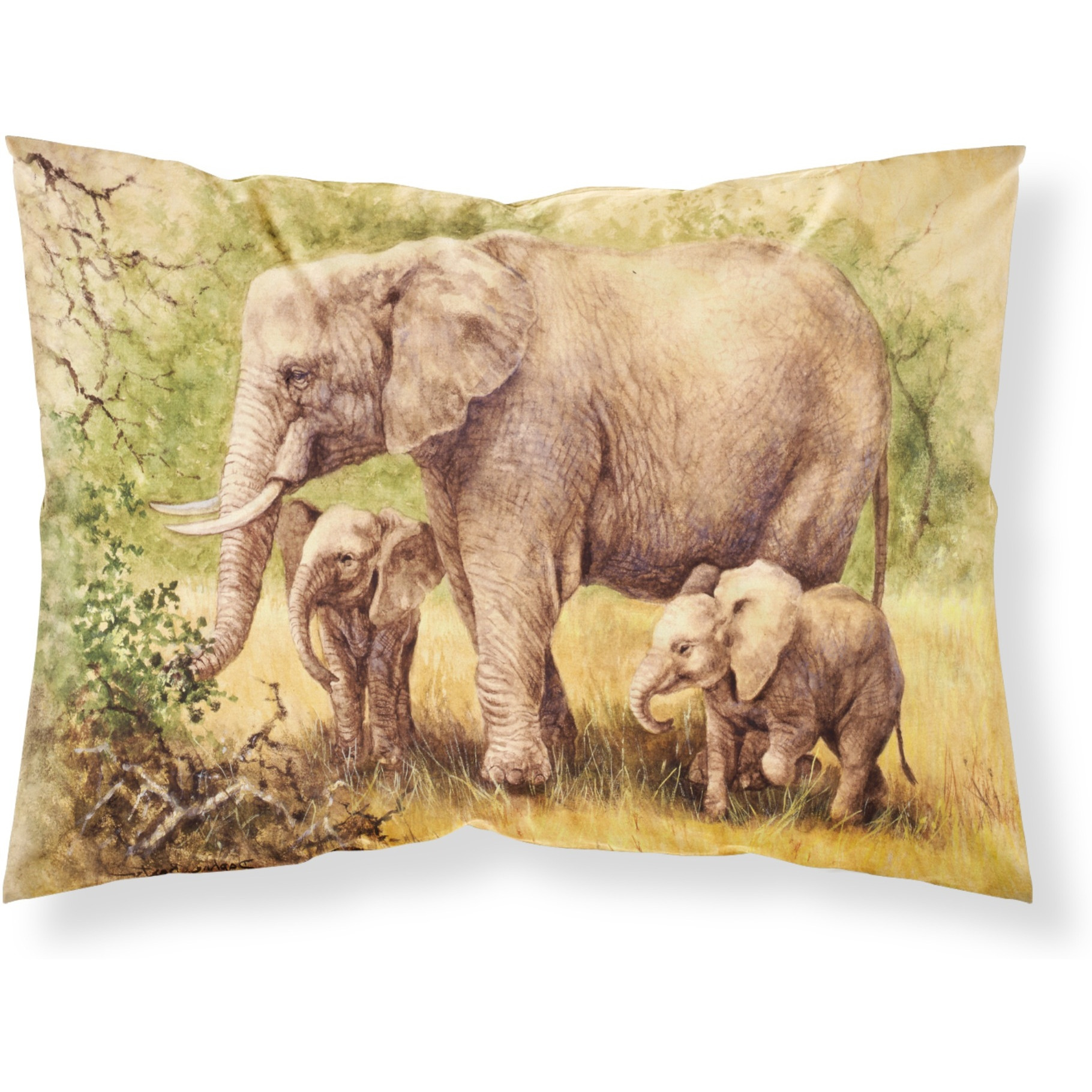 &quotCaroline's Treasures Elephants by Daphne Baxter Fabric Standard Pillowcase BDBA0112PILLOWCASE, Multicolor"